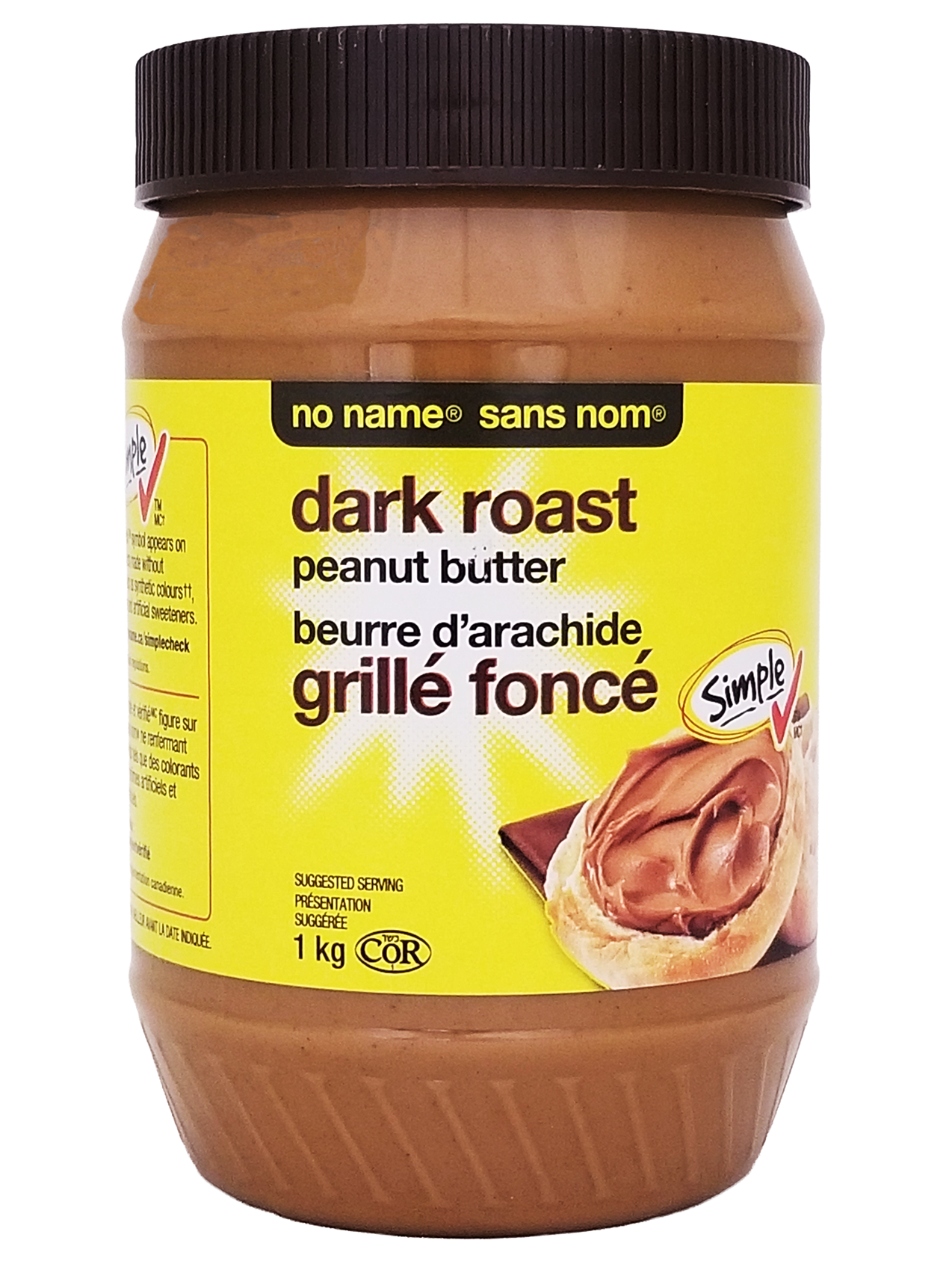 No Name Dark Roast Smooth Peanut Butter - 1kg/35.2 oz