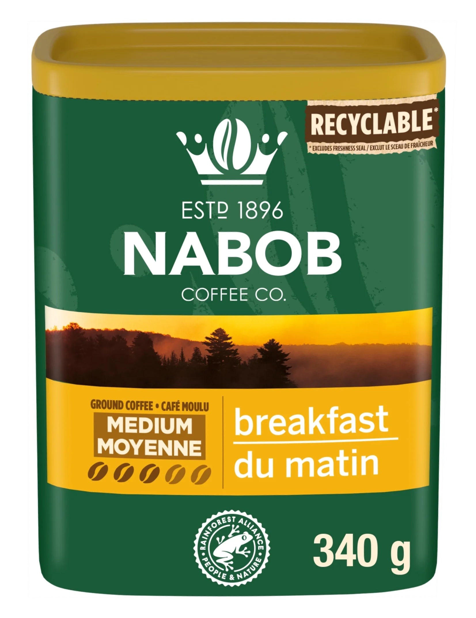 NABOB Breakfast Blend Medium Ground Coffee, 340g/11.9 oz
