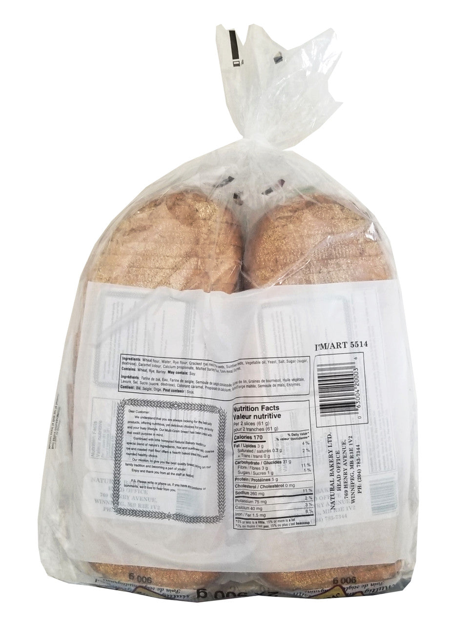 Natural Bakery Multigrain Rye Bread, 990g/31.7 oz., 2pk {Imported from