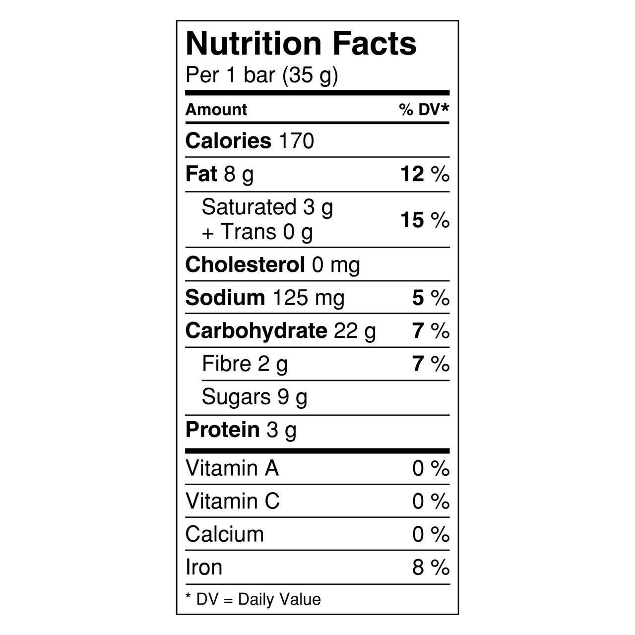 Nature Valley Sweet & Salty Dark Chocolate Nut Granola Bars, 6 Count, 210g/7.4 oz Nutrition facts