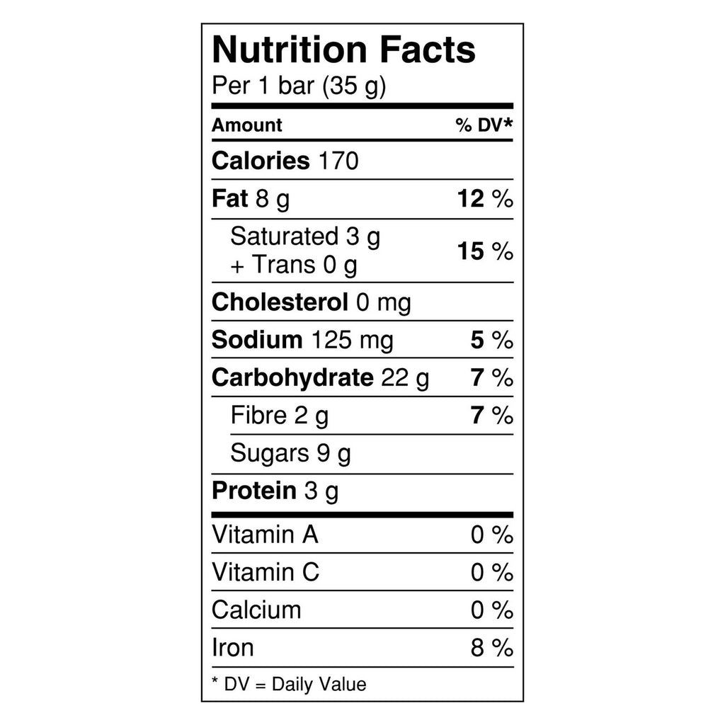 Nature Valley Sweet & Salty Dark Chocolate Nut Granola Bars, 6 Count, 210g/7.4 oz Nutrition facts