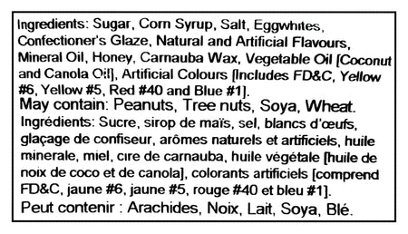 List of ingredients for Nature's Bounty Candy Corn, 150g/5.3 oz with a black border
