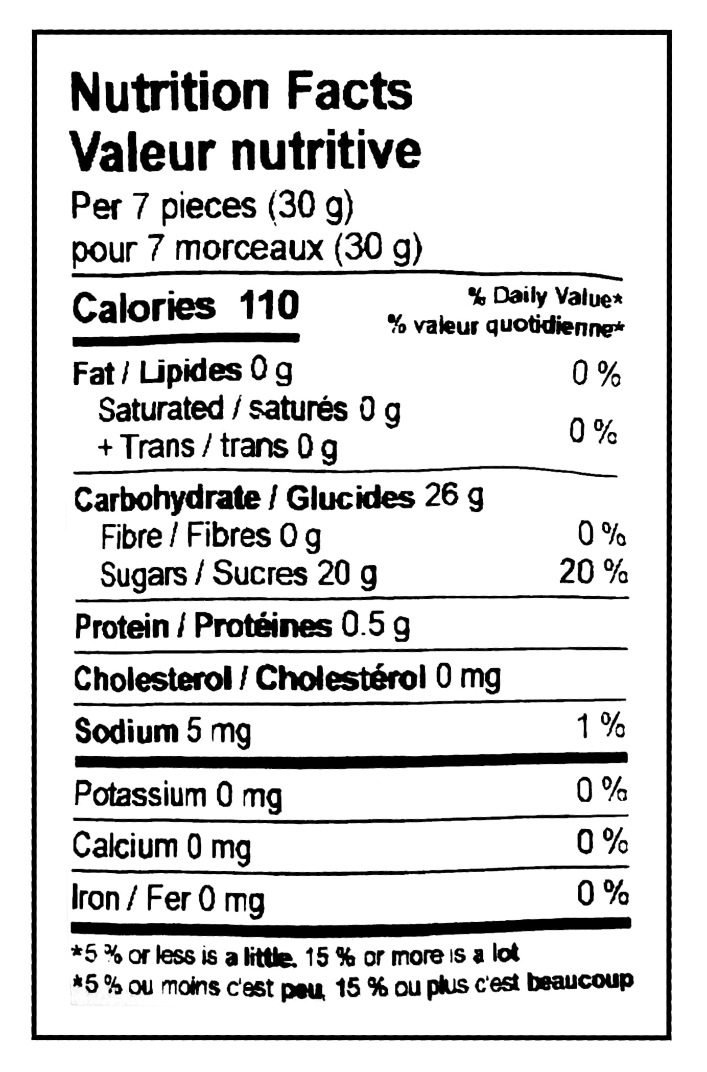 Nature's Bounty Strawberry Marshmallows Candy, 100g/3.5 oz. - Nutrition Facts Label