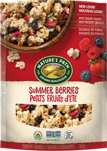 Nature's Path Organic Summer Berries with Yogurt Chunks Granola, 312g/10.9 oz. Bag Front Cover