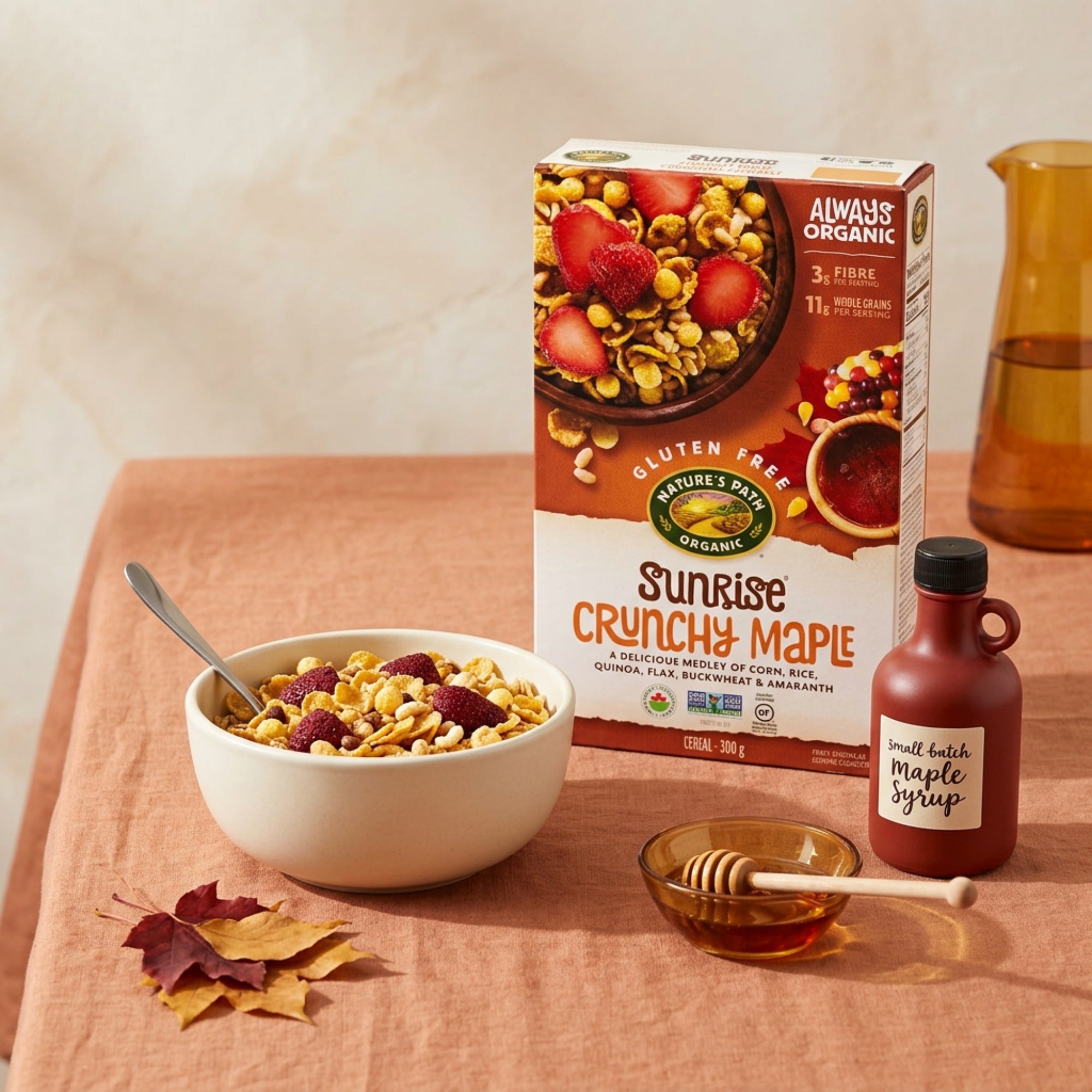 Nature’s Path Organic Sunrise Crunchy Maple Cereal 300 g (10.5 oz), breakfast cereal serving