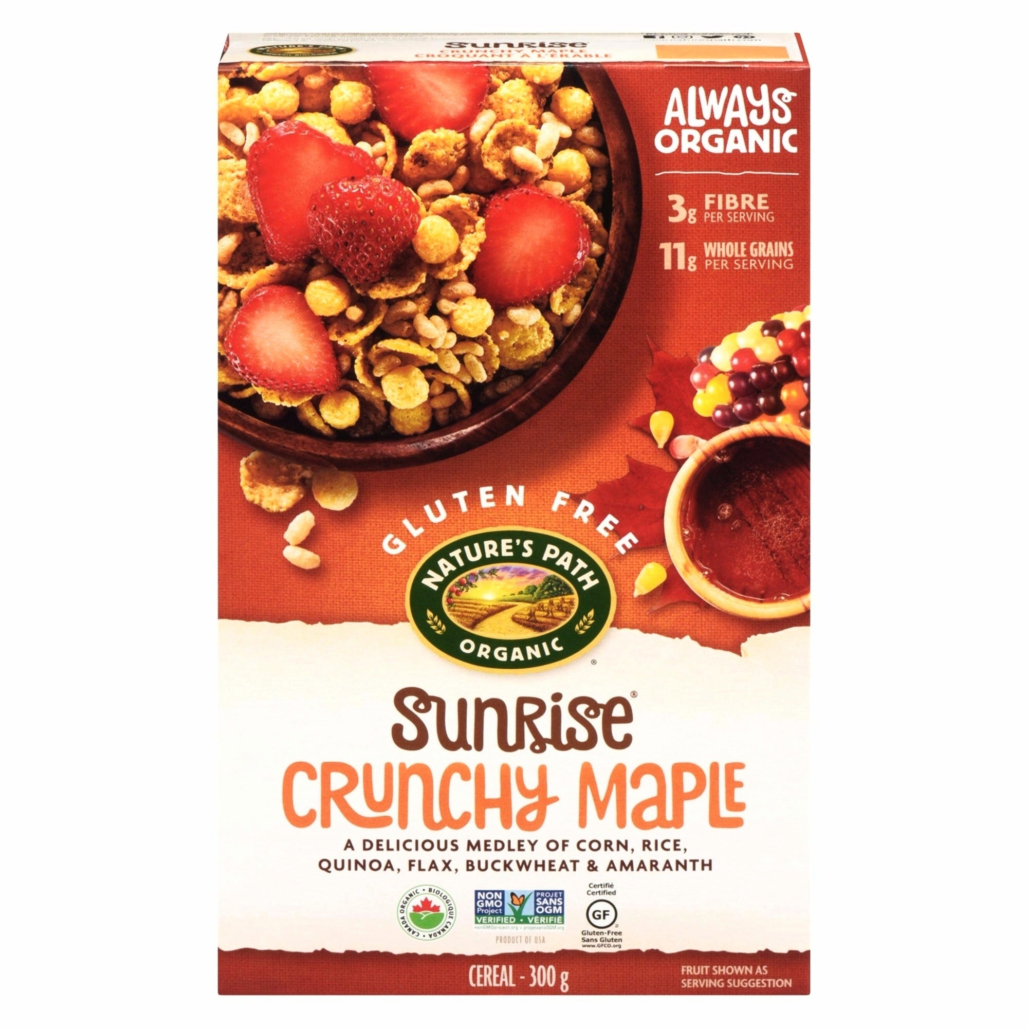 Nature’s Path Organic Sunrise Crunchy Maple Cereal 300 g (10.5 oz), front package view