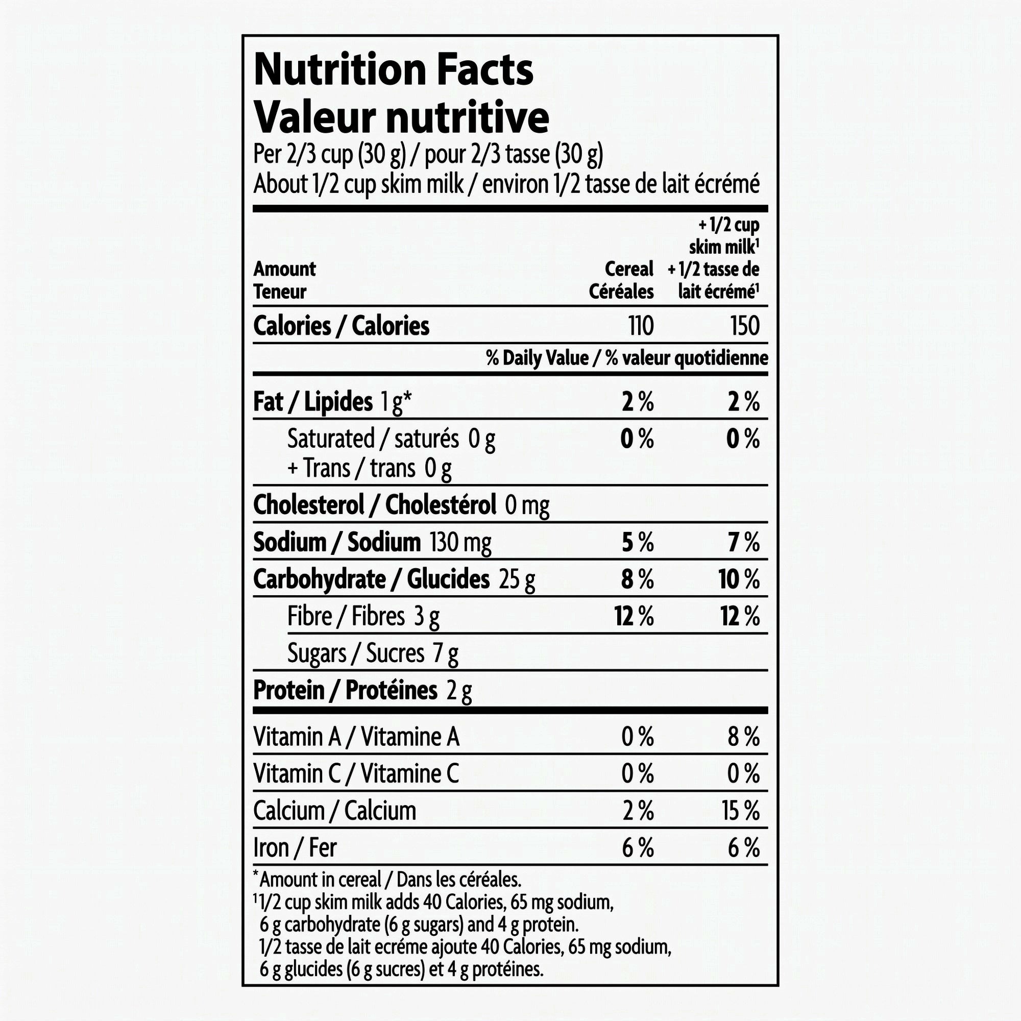 Nature’s Path Organic Sunrise Crunchy Maple Cereal 300 g (10.5 oz), nutrition facts label