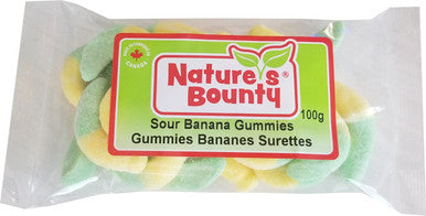 Nature's Bounty Sour Banana Gummies Candy Bag, 100g/3.5oz, (Imported from Canada)