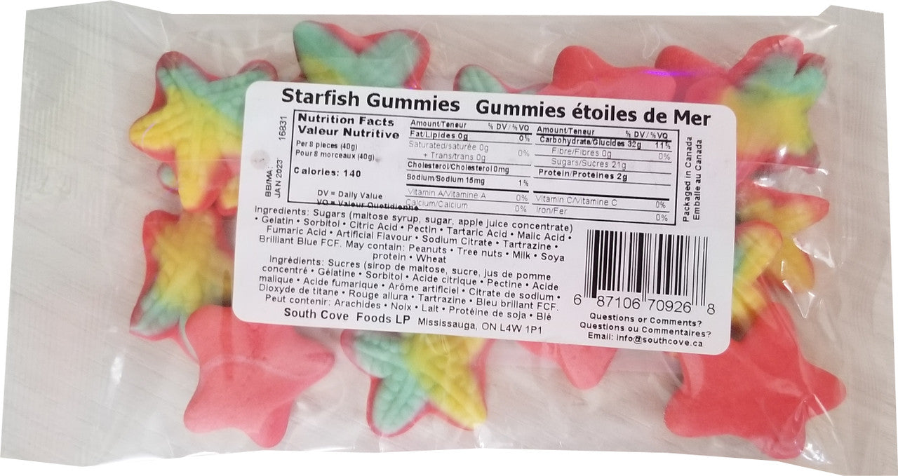 Nature's Bounty Starfish Gummies Candy Bag, 100g/3.5oz, (Imported from Canada)