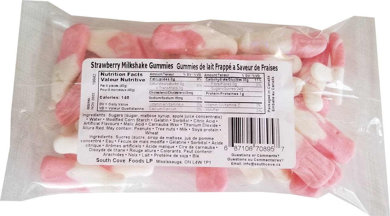 Nature's Bounty Strawberry Milkshake Gummies Candy Bag, 100g/3.5oz, (Imported from Canada)