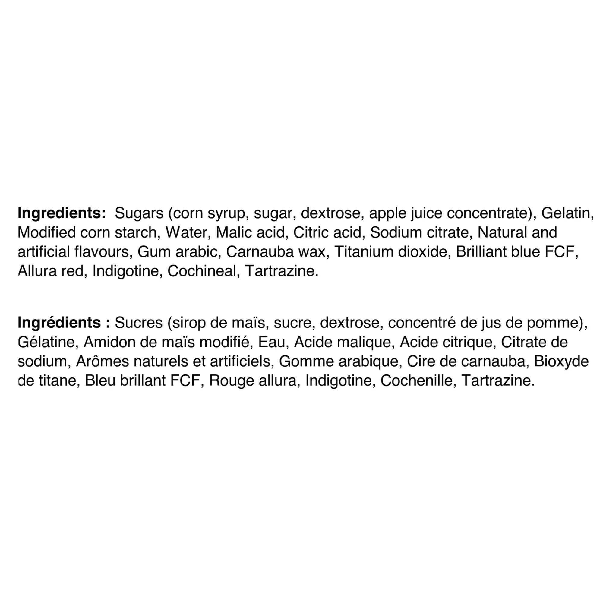 Nerds Gummy Clusters Berry 10-pack ingredients list