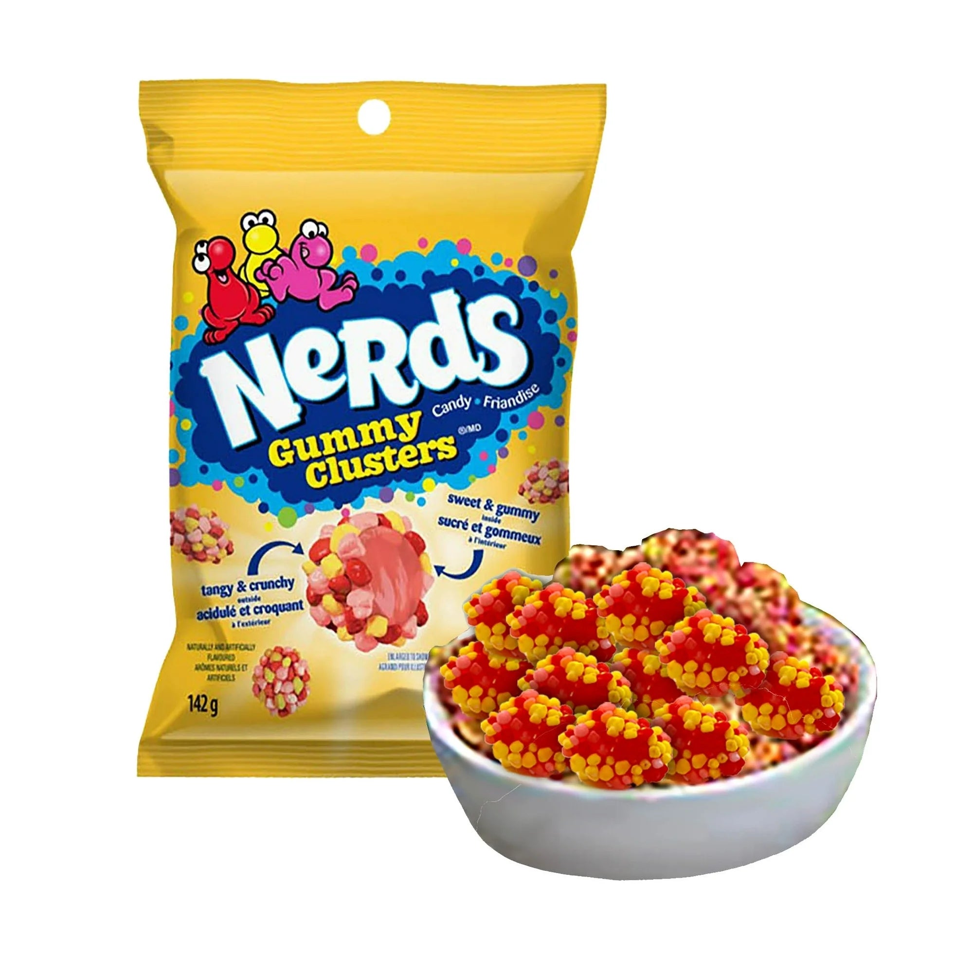 Nerds Gummy Clusters Cherry Lemonade 142g candy in a bowl