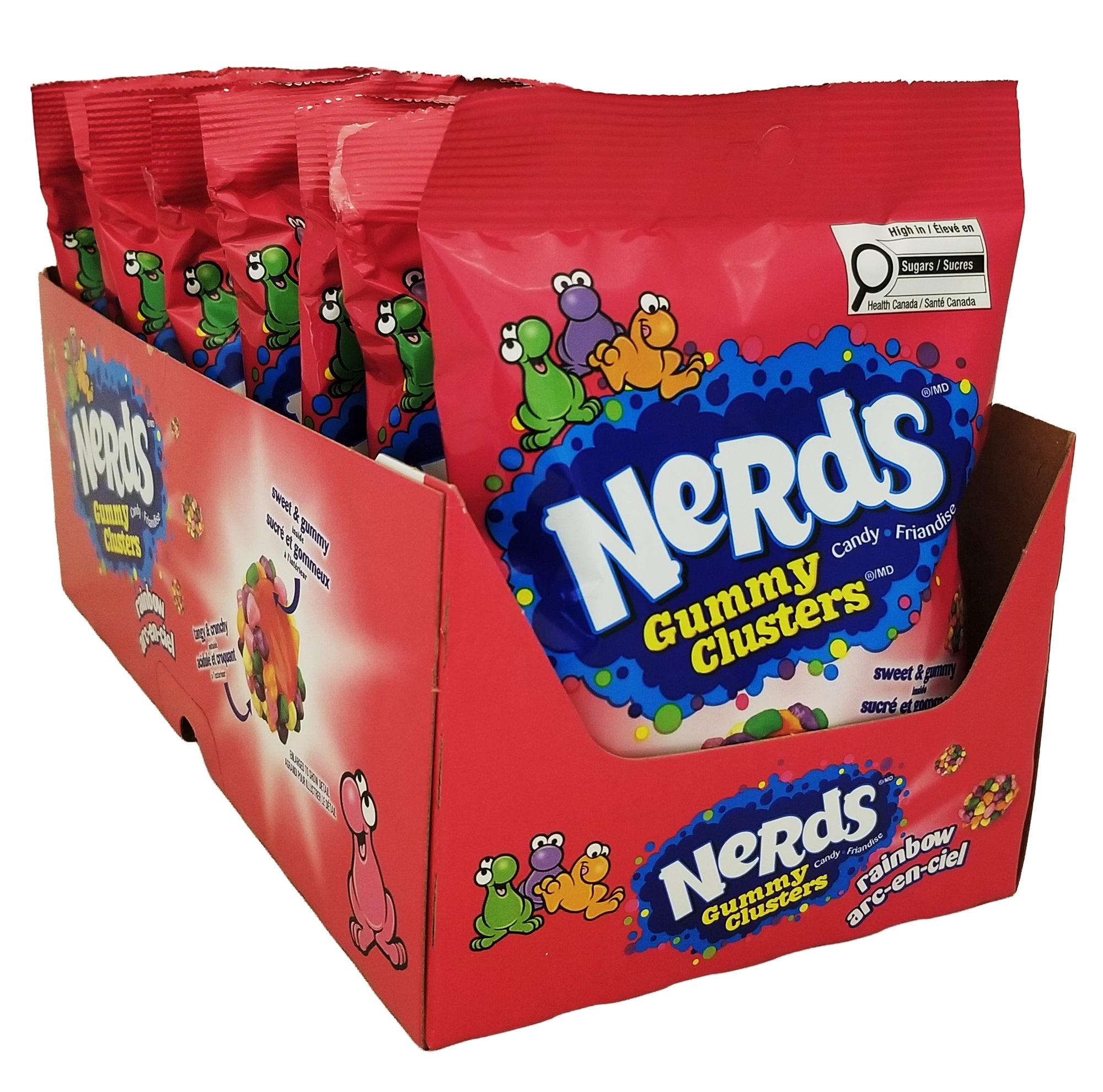 Nerds Gummy Clusters Rainbow 10-pack angled package view