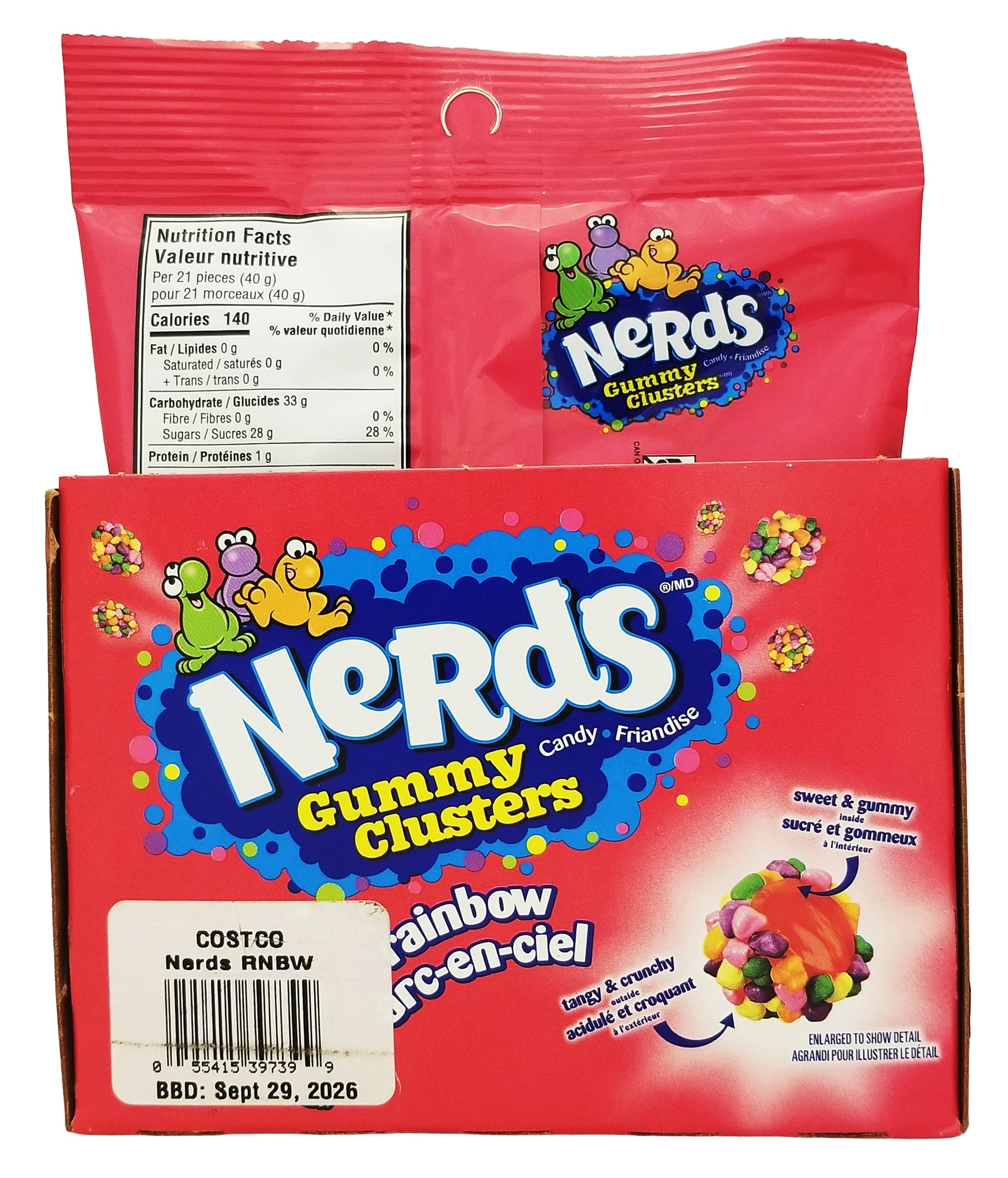 Nerds Gummy Clusters Rainbow 10-pack back of package