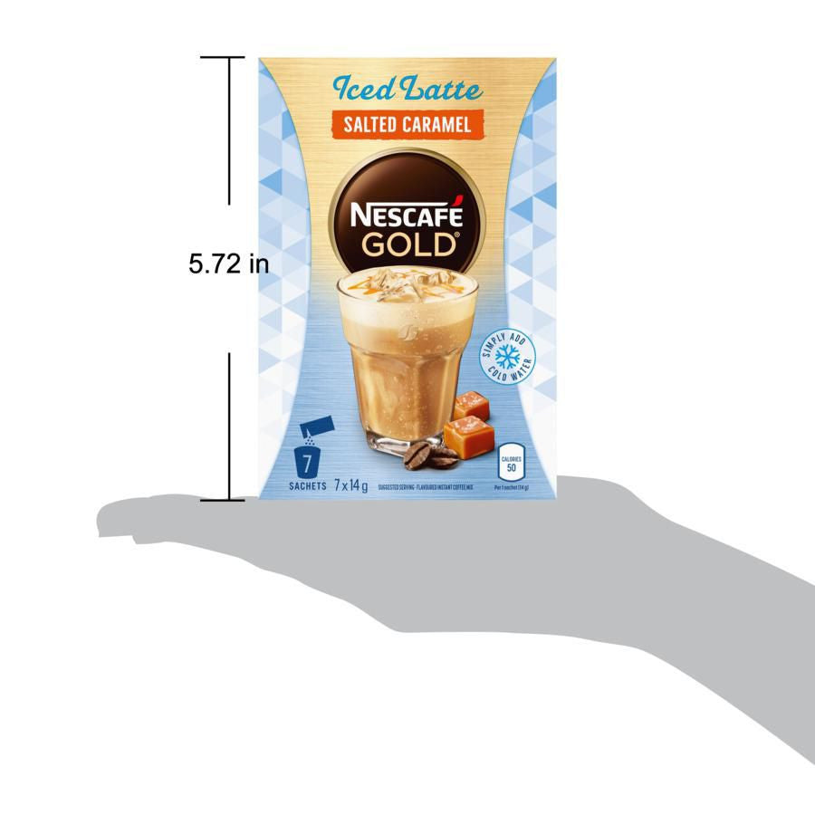 Nescafé Iced Latte Salted Caramel Instant Coffee Sachets - 7ct x 14g Box size