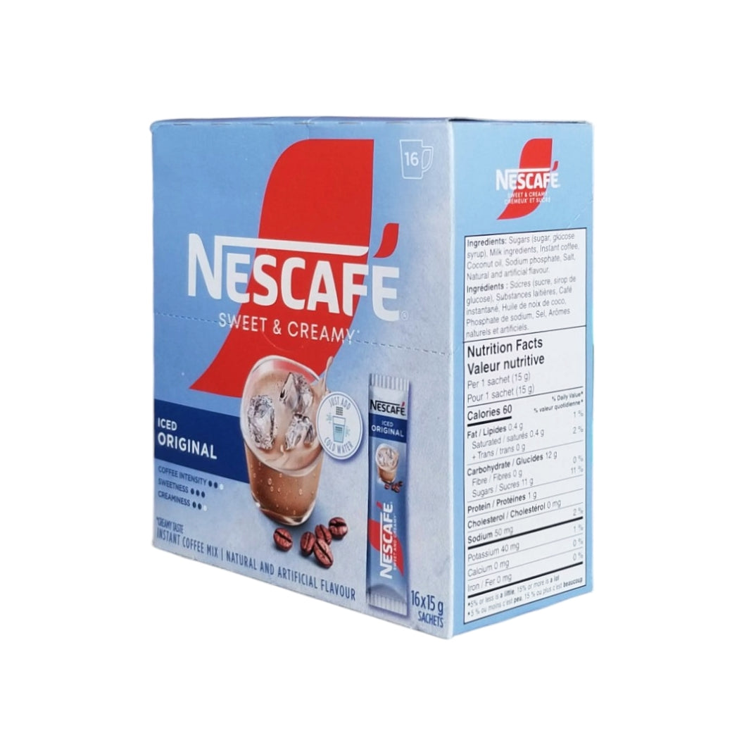 Nescafe Sweet & Creamy Iced Original Instant Coffee, 16 x 15g Single Serve Sachets