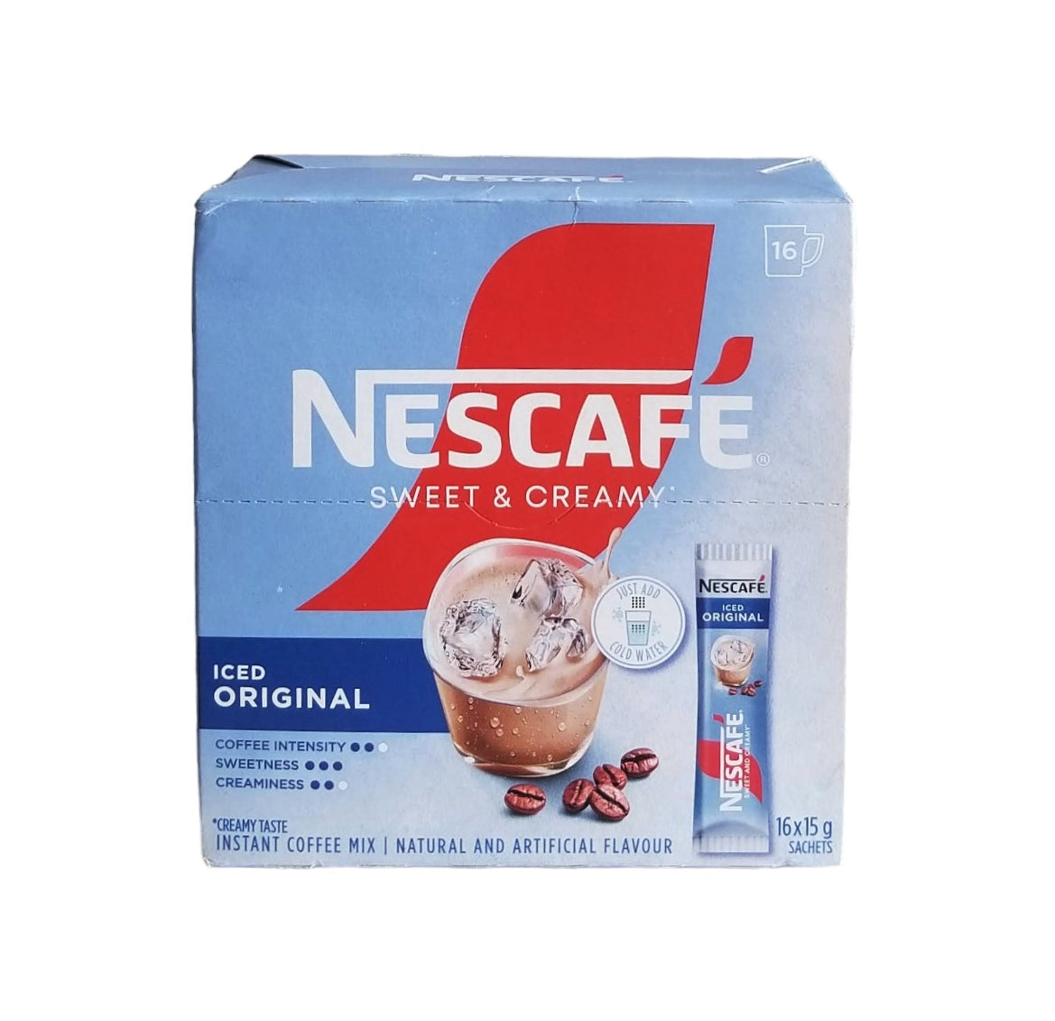 Nescafe Sweet & Creamy Iced Original Instant Coffee, 16 x 15g Single Serve Sachets