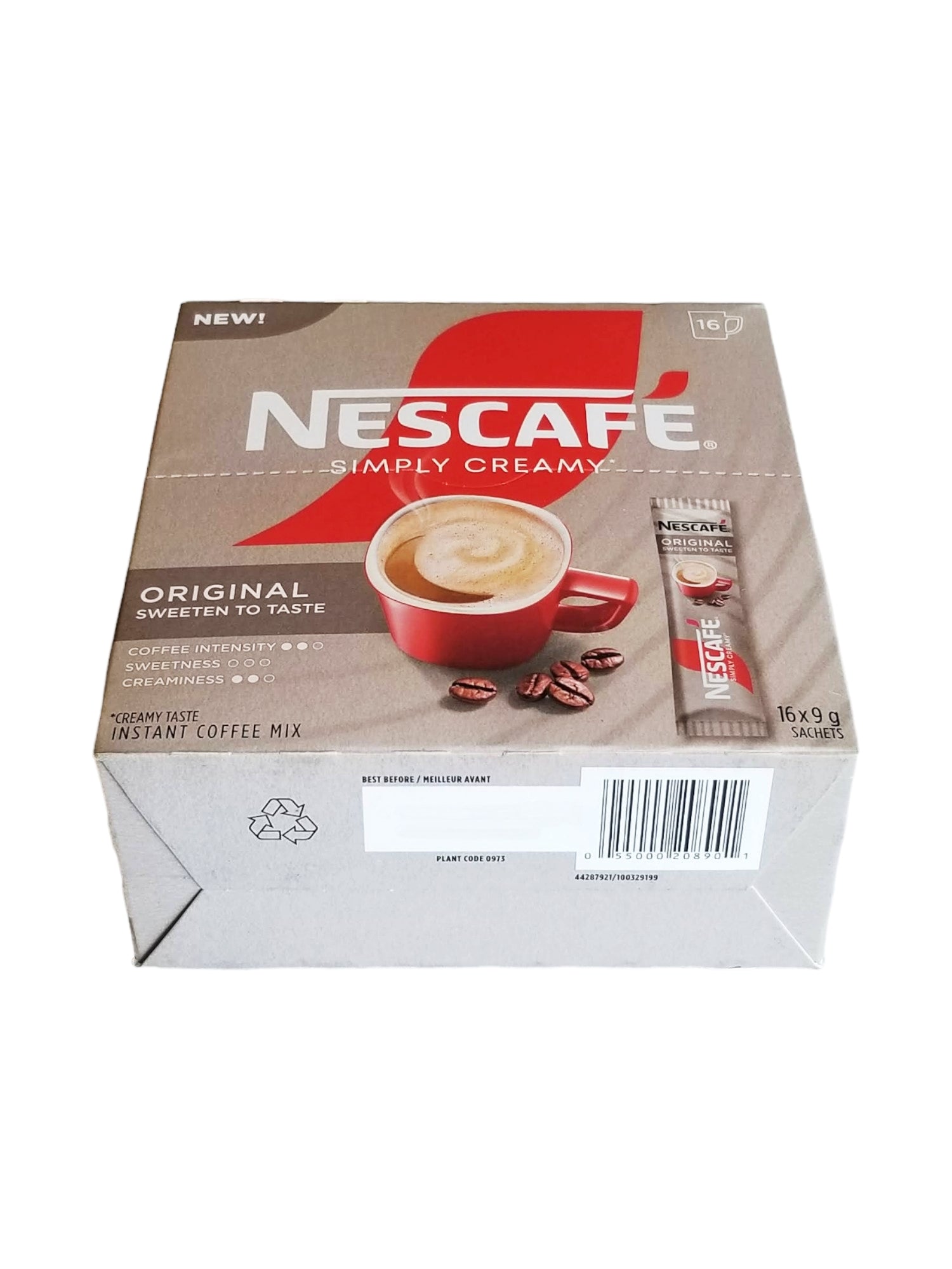 Nescafe Simply Creamy Instant Coffee bottom of box