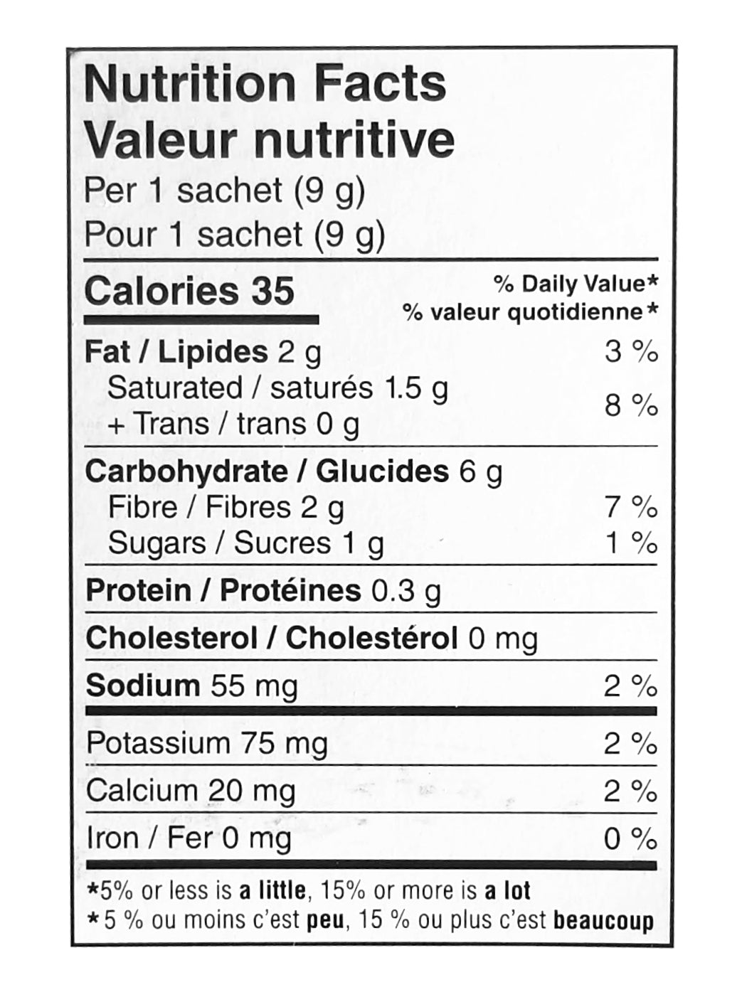 Nescafe Simply Creamy Instant Coffee Nutrition Facts Label