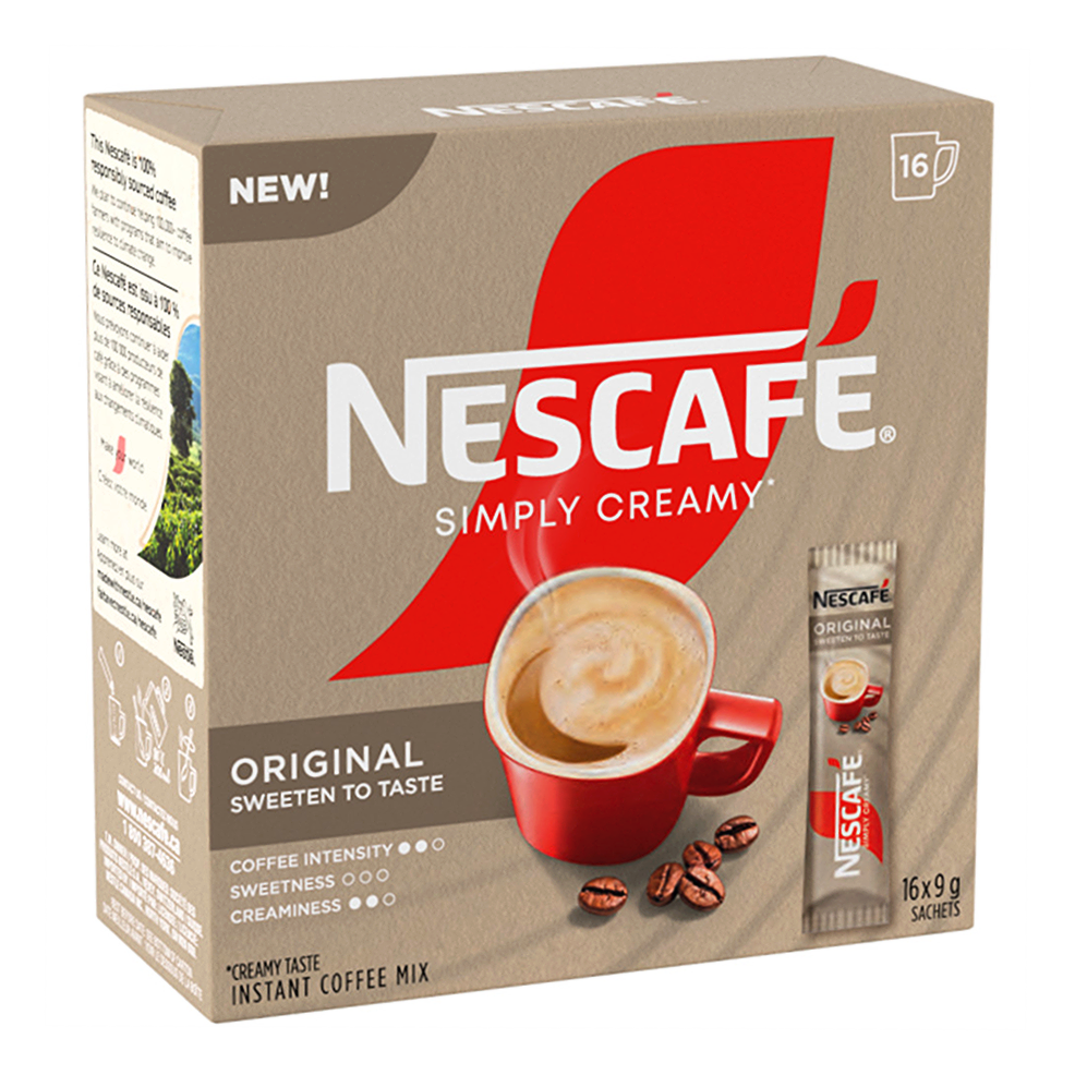Nescafe Simply Creamy Instant Coffee box side angle view