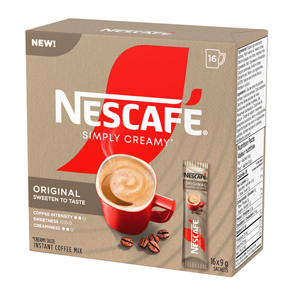 Nescafe Simply Creamy Instant Coffee box side angle view