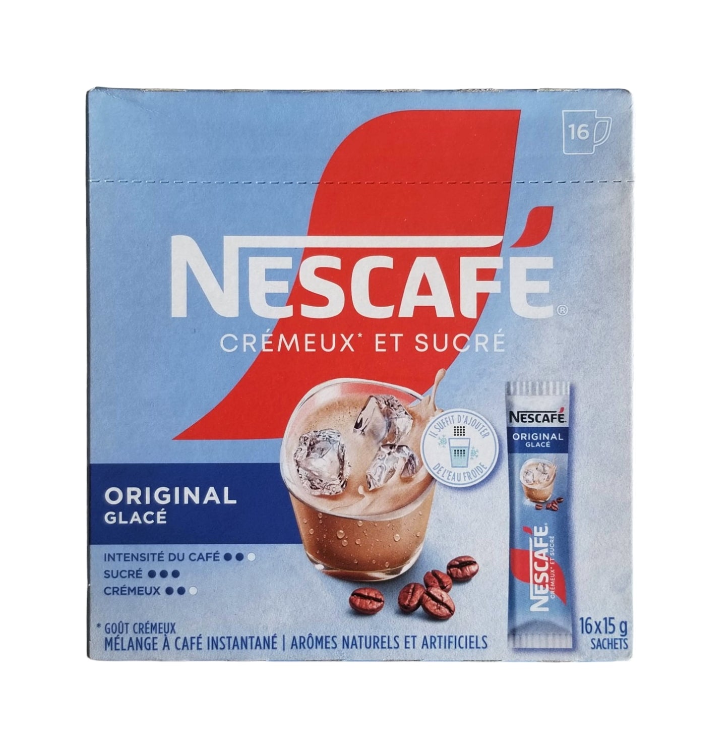 Nescafe Sweet & Creamy Iced Original Instant Coffee, 16 x 15g Single Serve Sachets