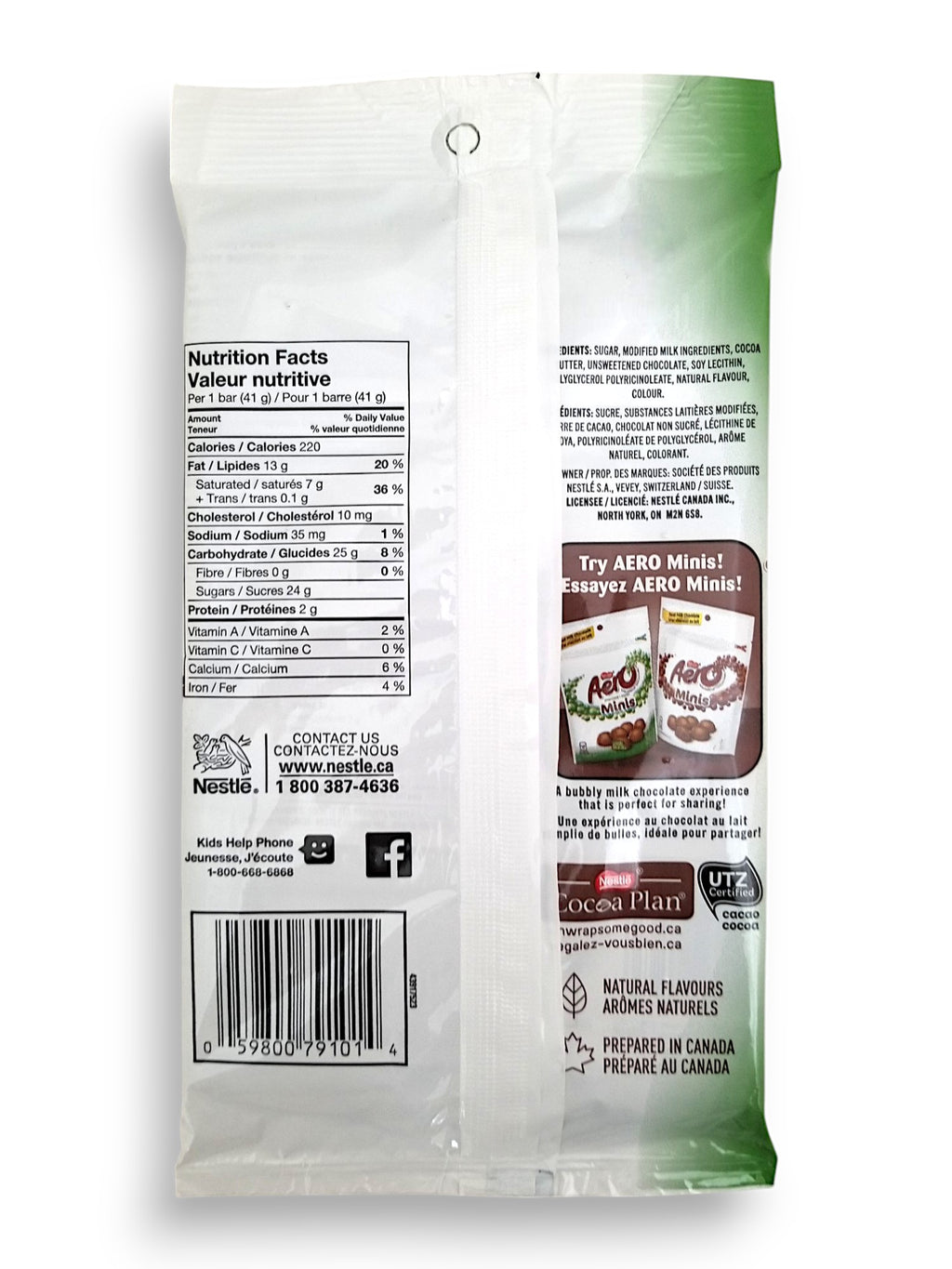 AERO Peppermint Bar – 4 x 41g (Pack of 4 Bars) - Back