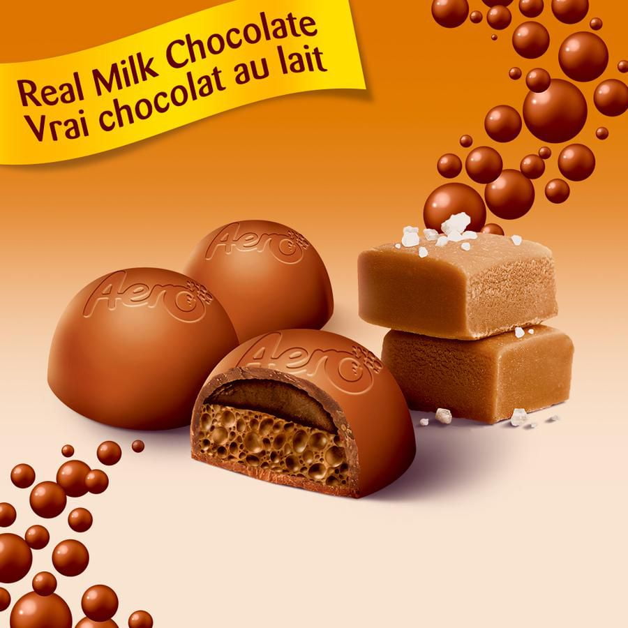 Nestle Aero Salted Caramel Fudge Mini's, 135g/4.8oz., Pouch Real Milk Chocolate