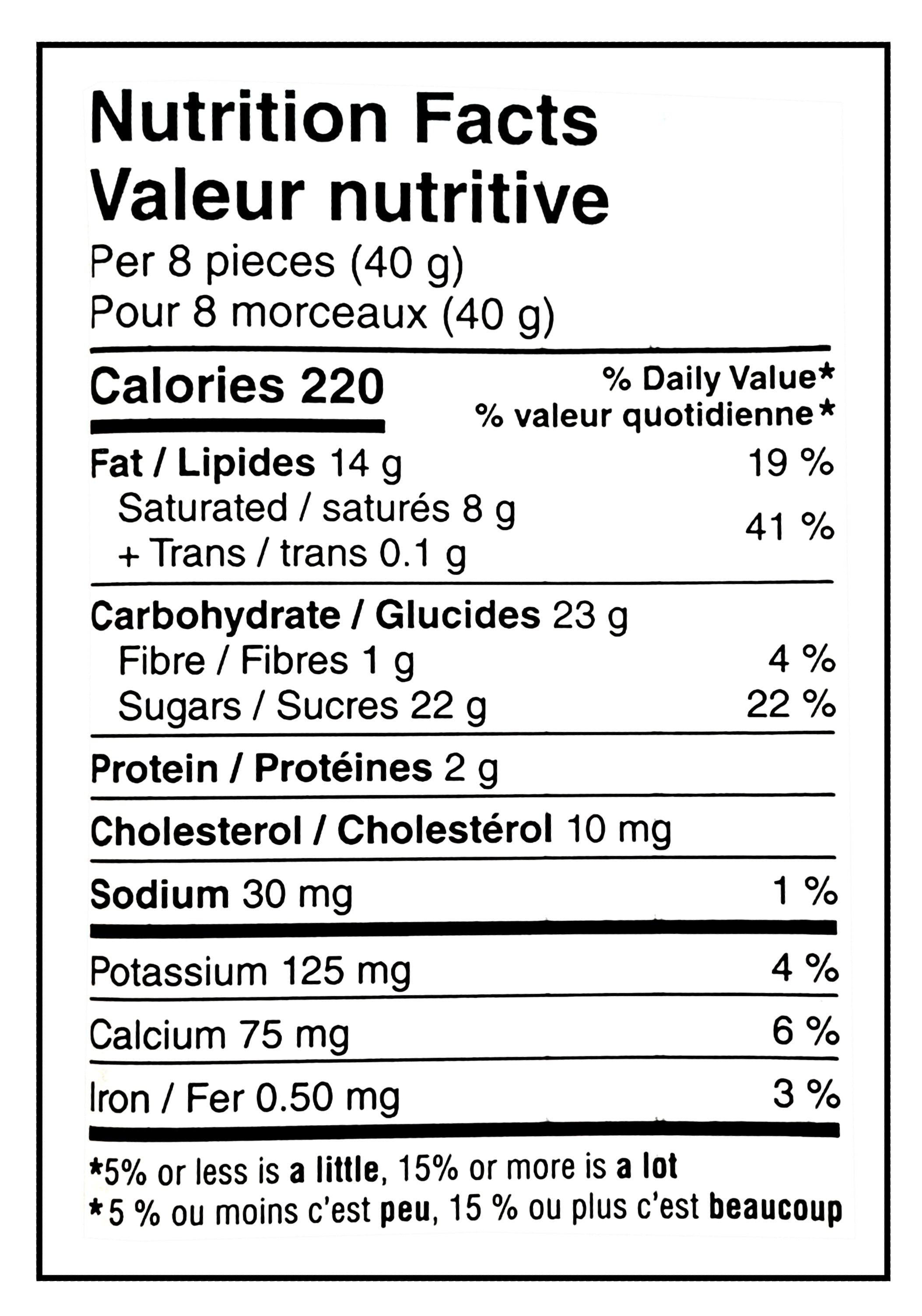 Nestle Aero Scoops Vanilla Bean Milk Chocolate Bar, 105g/3.7oz. - Nutrition Facts Label