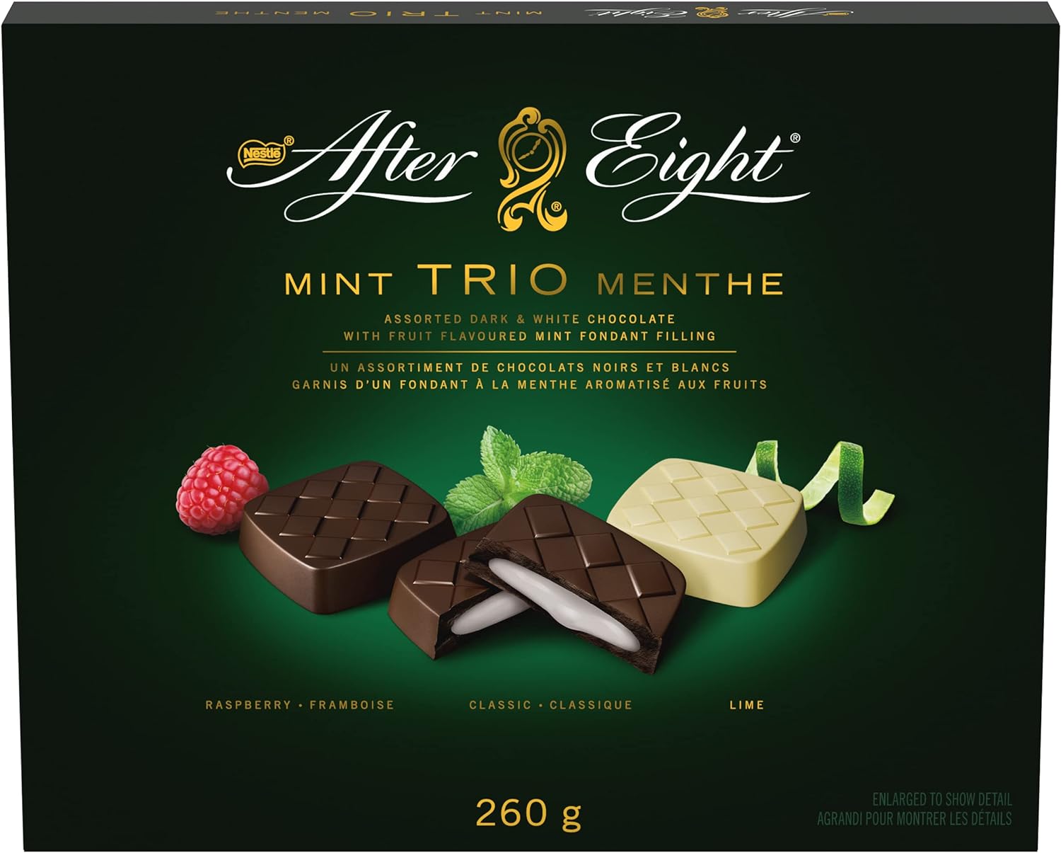 Nestle After Eight Dark Chocolate Mint Trio, Raspberry, Classic, and Lime Flavors, 260g/9 oz. Box