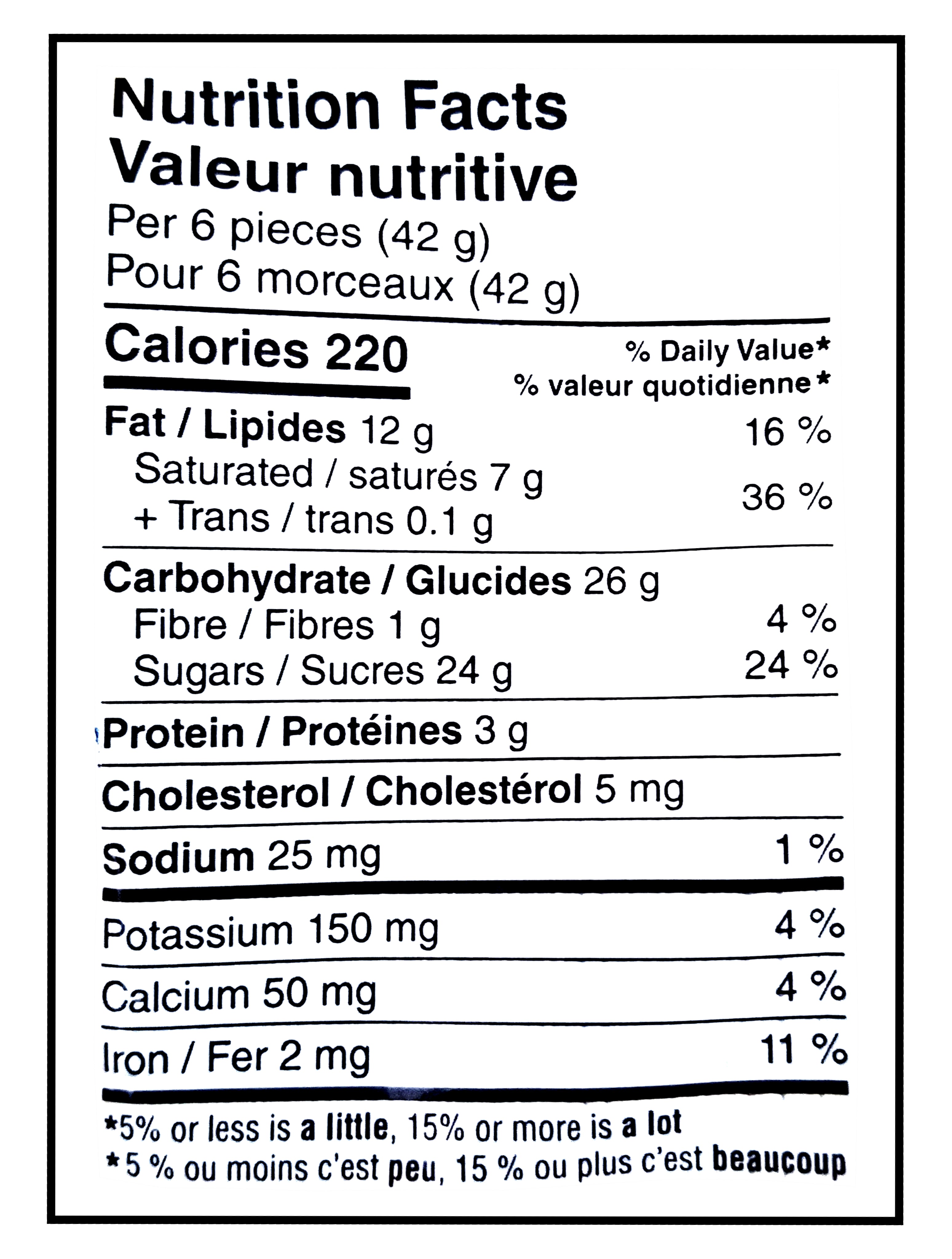 Nestle Coffee Crisp Easter Hide Me Milk Chocolate Eggs 150g/5.3oz. - Nutrition Facts Label