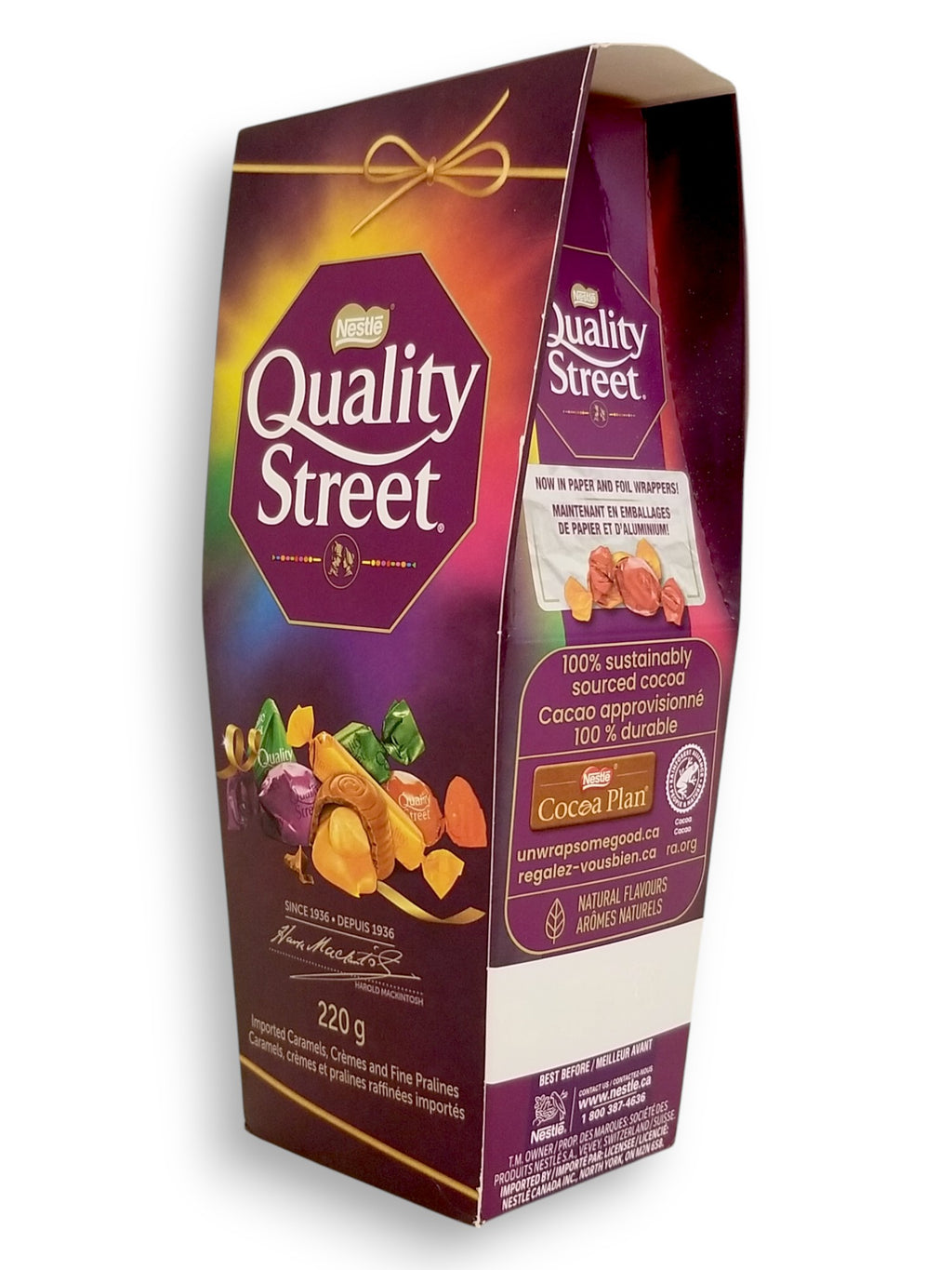 Side of Quality Street Assorted Pralines, 220g/7.8 oz., Gift Box