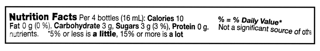 Nik-L-Nip Valentine's Day Cupid's Cherry Love Potion Mini Drinks, 16ml/0.6 oz - Nutrition Facts Label