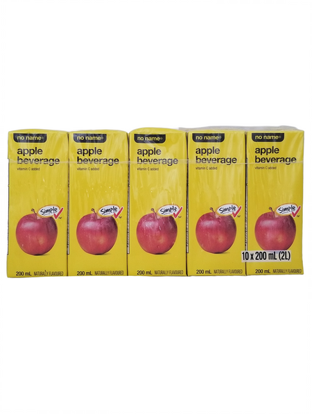No Name Apple Juice Boxes, 10x200ml, 2L/70.5 fl oz with red apples on a yellow background