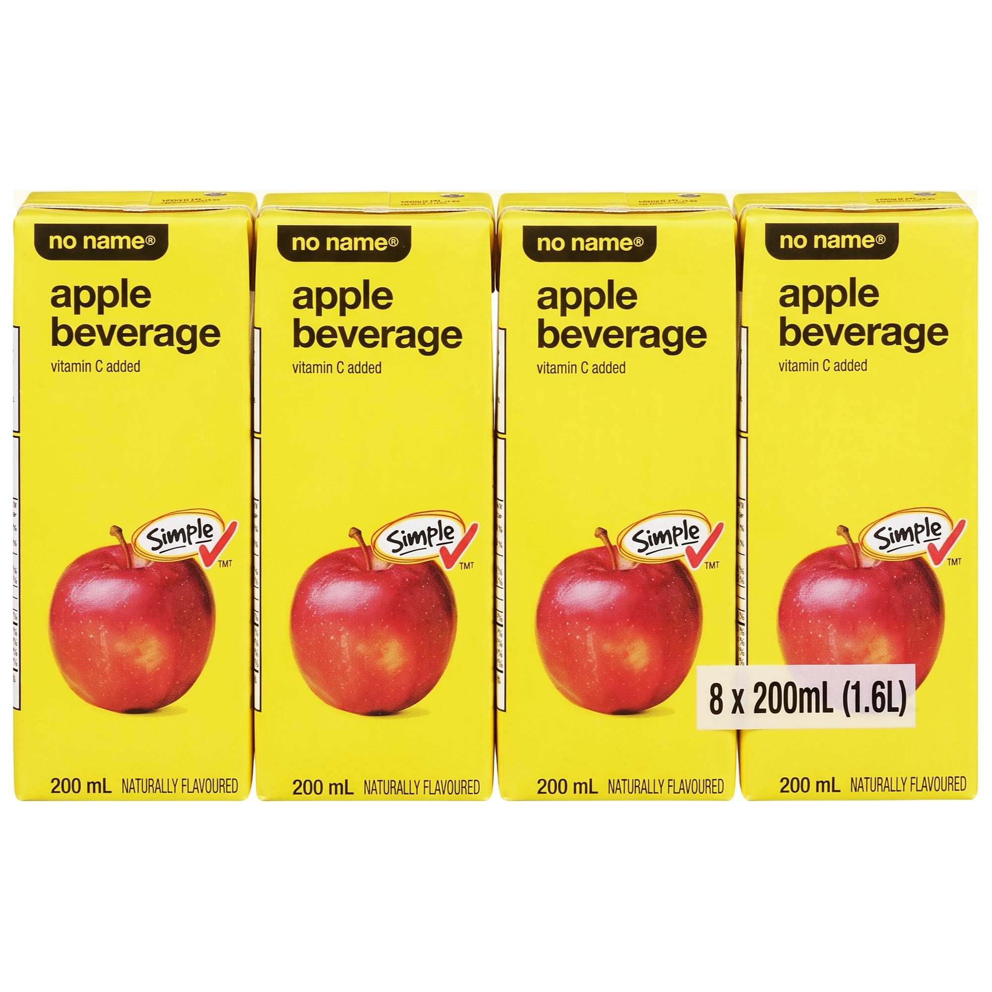 No Name Apple Juice Boxes, 8x200ml, 1.6L/54.1 fl oz