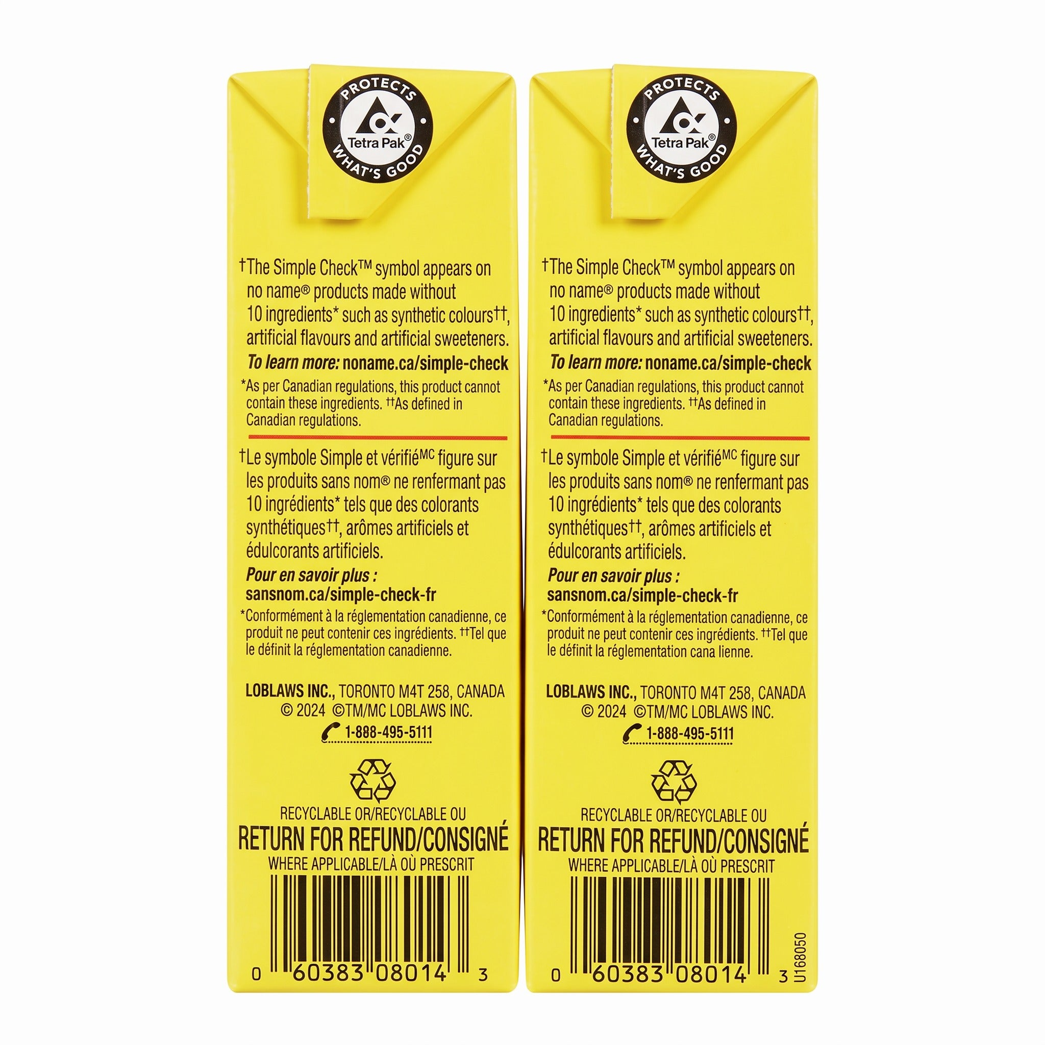 No Name Apple Juice Boxes, 8x200ml, 1.6L/54.1 fl oz