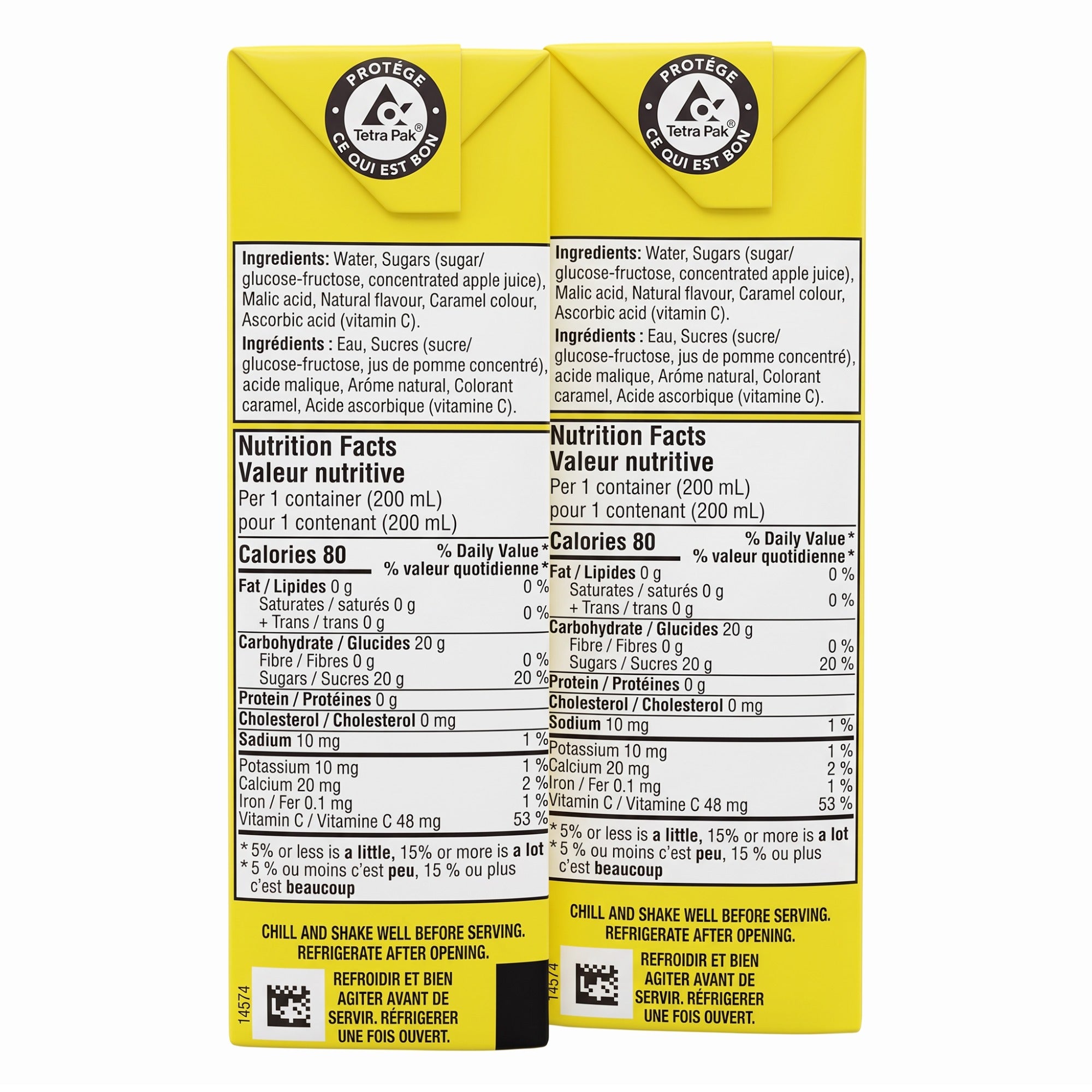 No Name Apple Juice Boxes, 8x200ml, 1.6L/54.1 fl oz