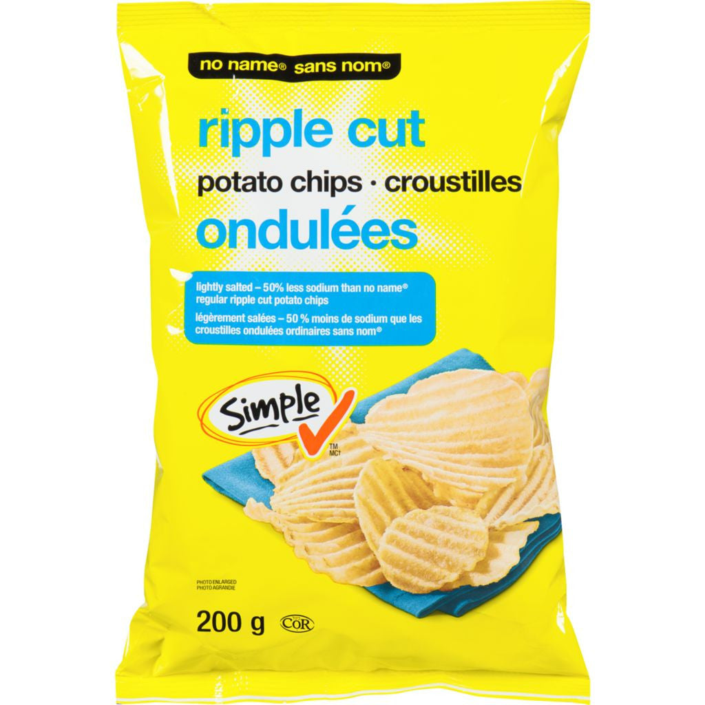 No Name Ripple Original Low Sodium Chips 200g/7.1 oz. {Imported from Canada}