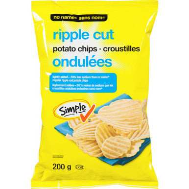 No Name Ripple Original Low Sodium Chips 200g/7.1 oz. {Imported from Canada}