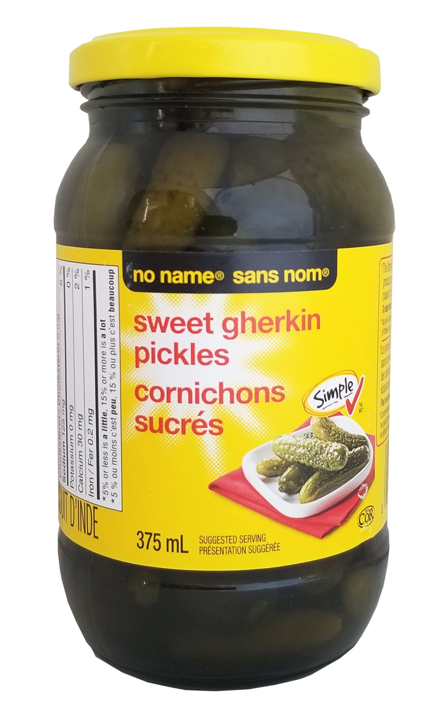 No Name Sweet Gherkin Pickles, 375ml/13 oz. Jar | Caffeine Cams Coffee ...