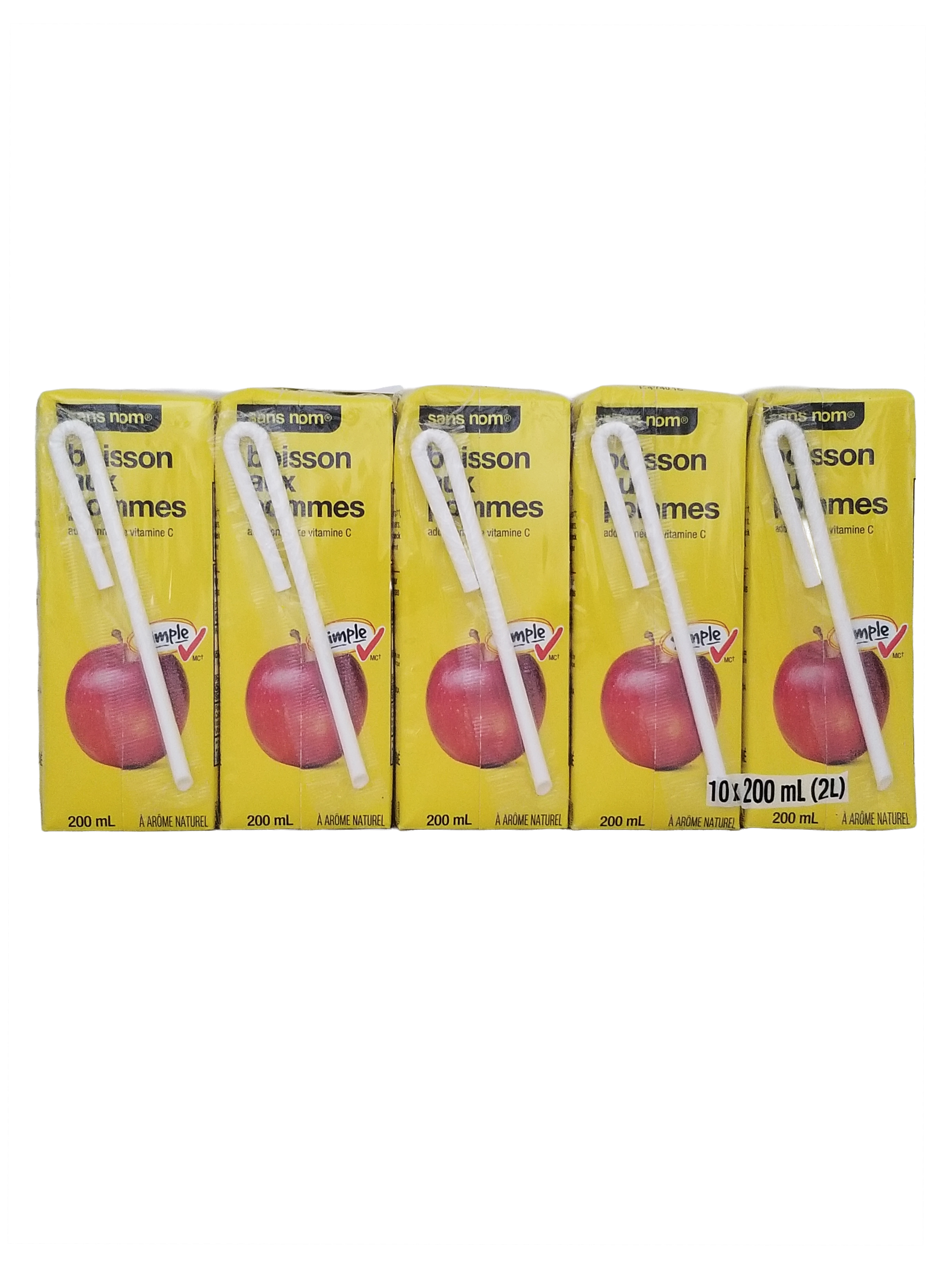 No Name Apple Juice Boxes, 10x200ml, 2L/70.5 fl oz with apple illustration on a white background