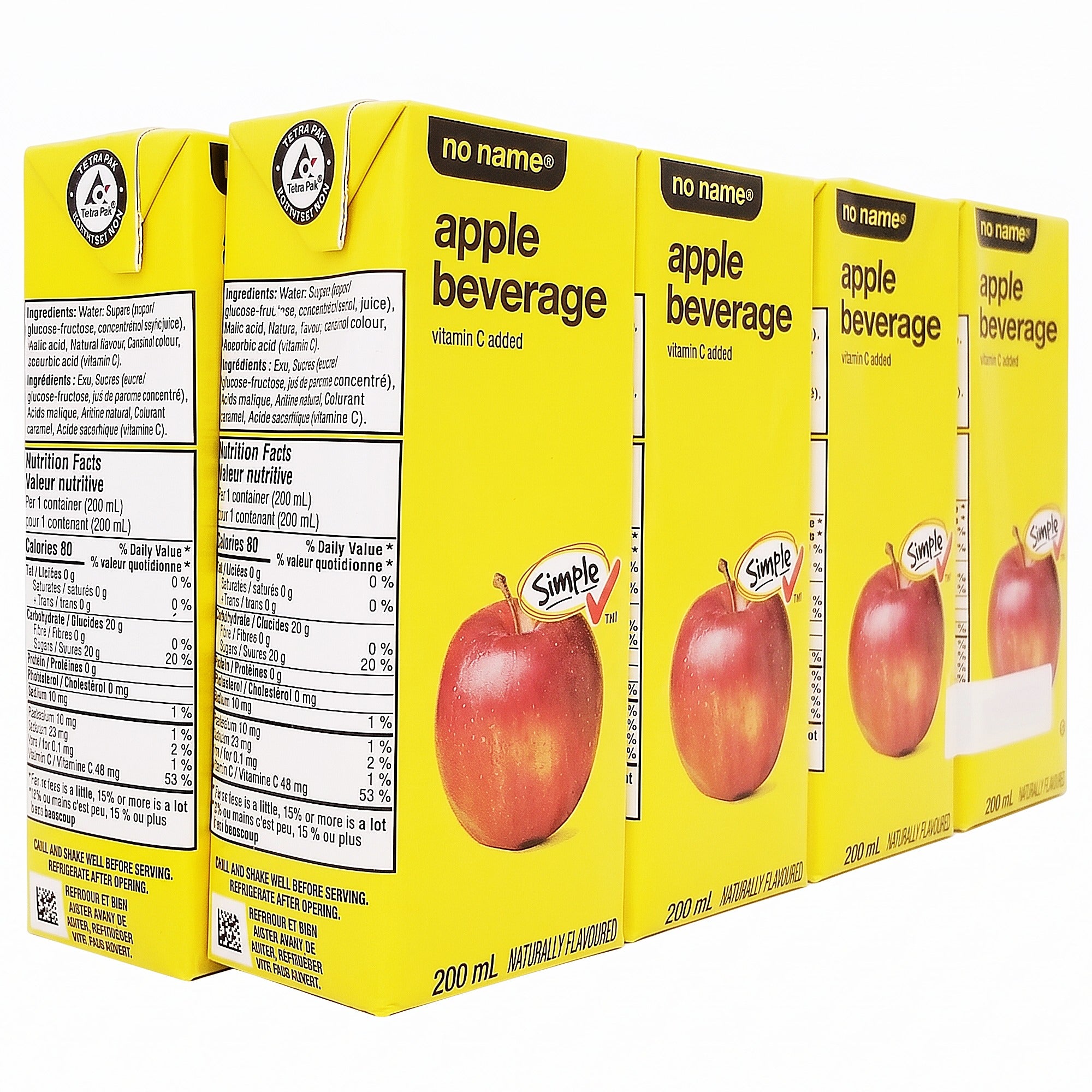 No Name Apple Juice Boxes, 8x200ml, 1.6L/54.1 fl oz