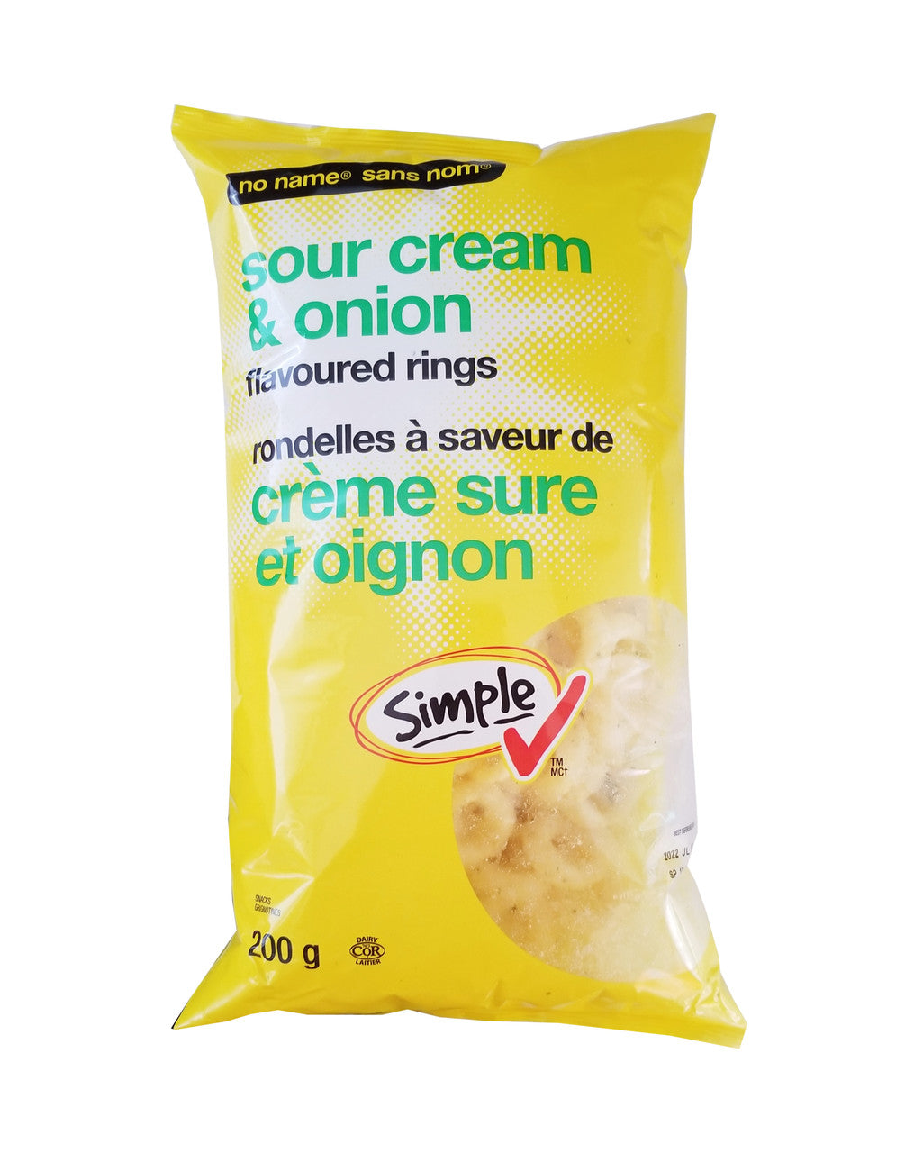No Name Sour Cream & Onion Rings Chips 200g/7.1 oz. {Imported from Canada}