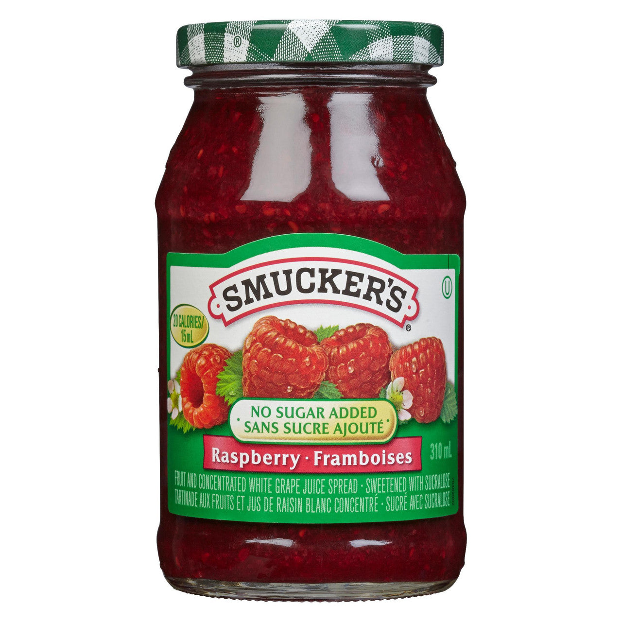 No Sugar Added Raspberry Jam, 310ml/10 oz., Jar Front Side
