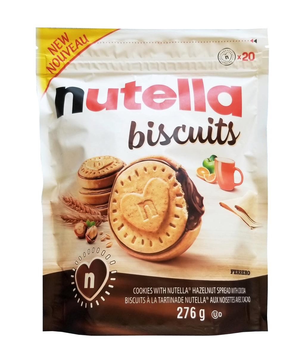 Nutella Biscuits Cookies with Nutella Hazelnut Spread, 276g/9.7 oz. Bag (Imported from Canada)