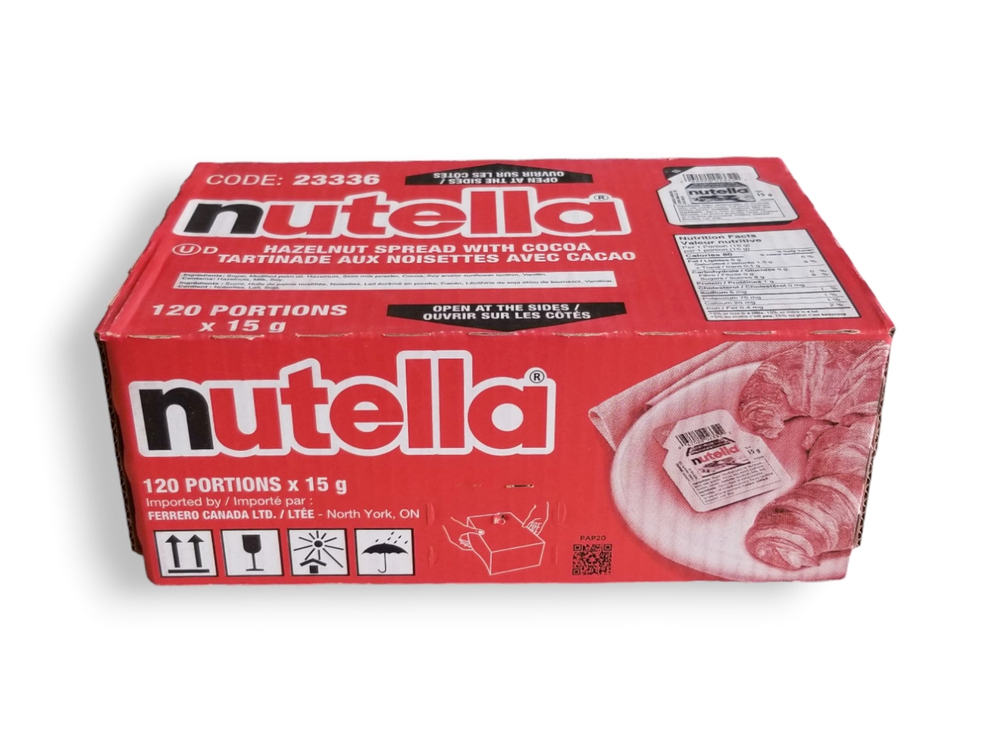 Nutella Hazelnut Spread with Cocoa, Single Portion Packets, 120x15g/0.5 oz