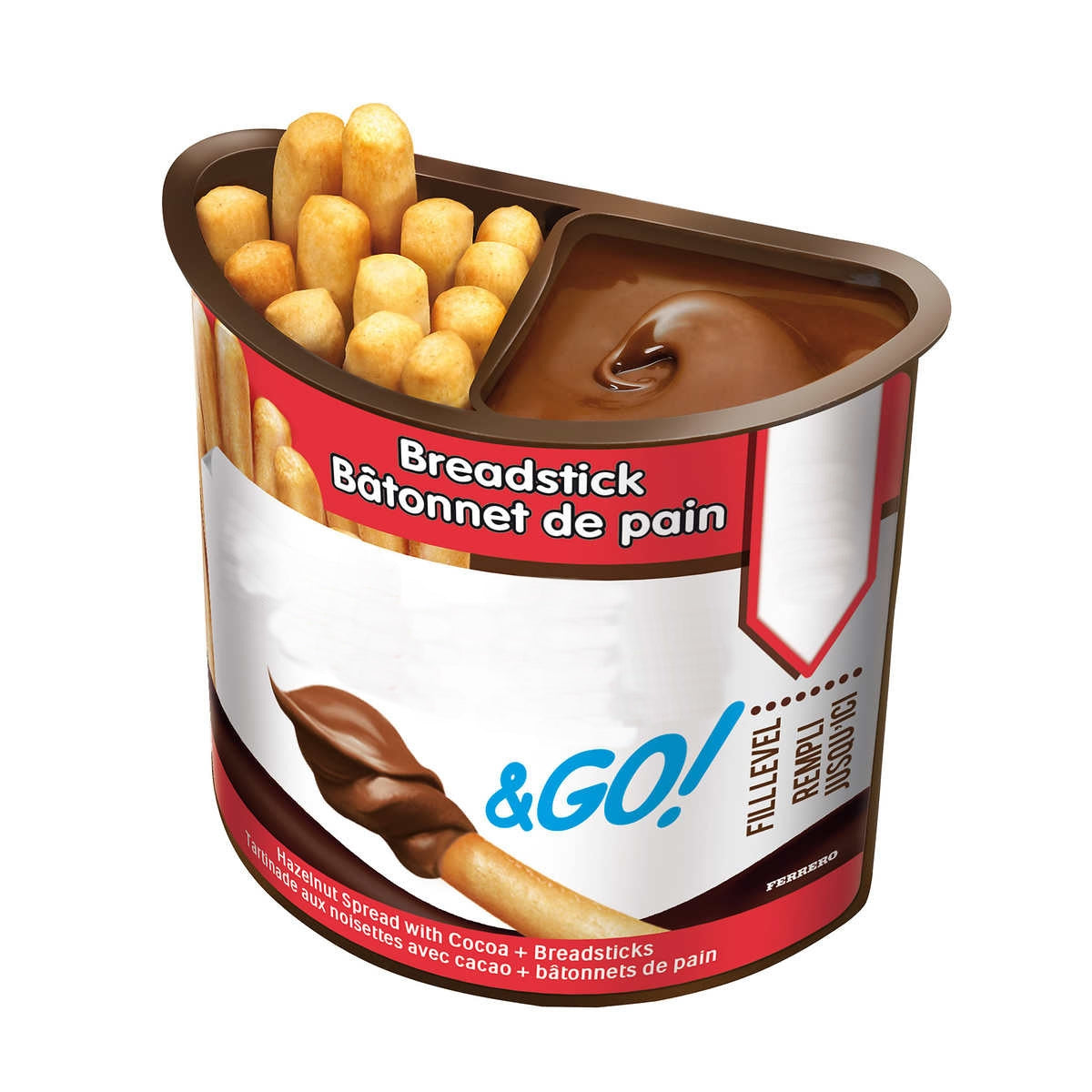 Nutella & Go Snack Packs, Chocolate Hazelnut Spread with Breadsticks, 16ct, 52g/1.8 oz per pack, {Imported from Canada}