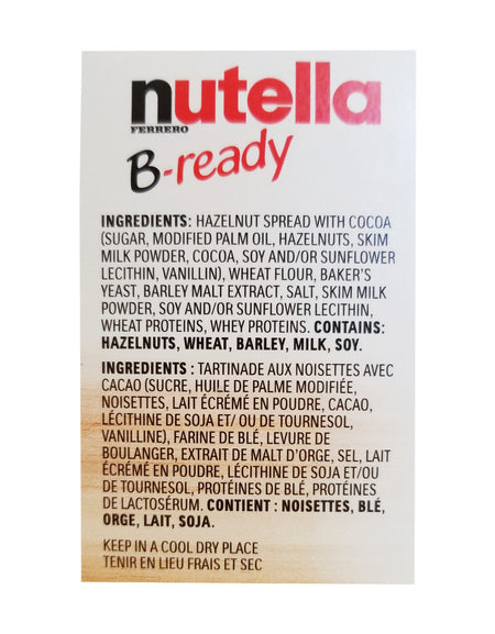 Nutella B-ready Bars, 6 bars, 132g/4.6 oz., {Imported from Canada}