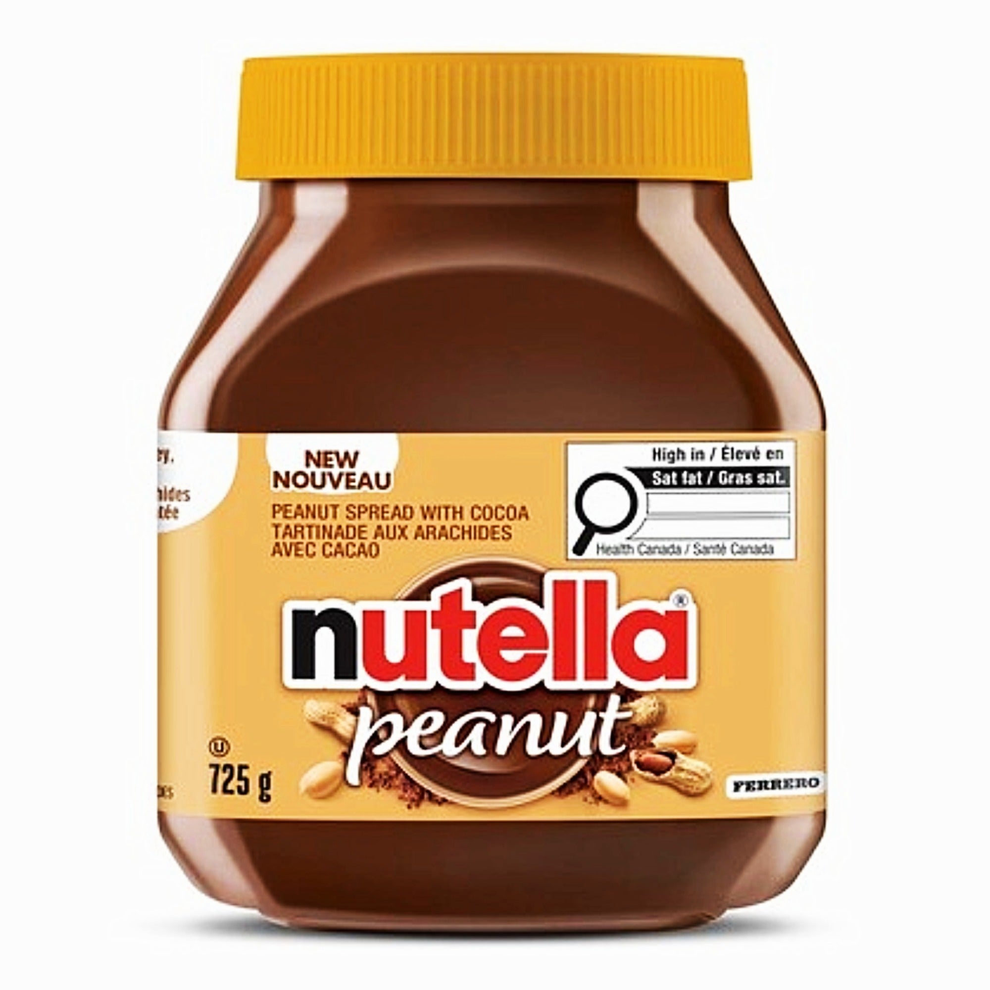 Nutella Peanut Sandwich Spread 725g jar alternate front view — bulk hazelnut peanut cocoa spread, ships to the US