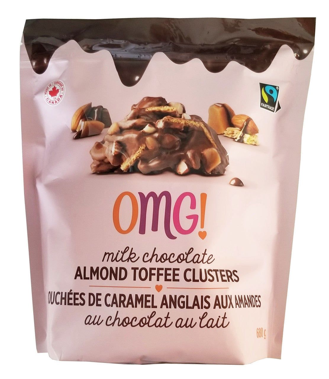 OMG! Milk Chocolate Almond Toffee Clusters, 650g/24 oz., Bag, {Imported from Canada}
